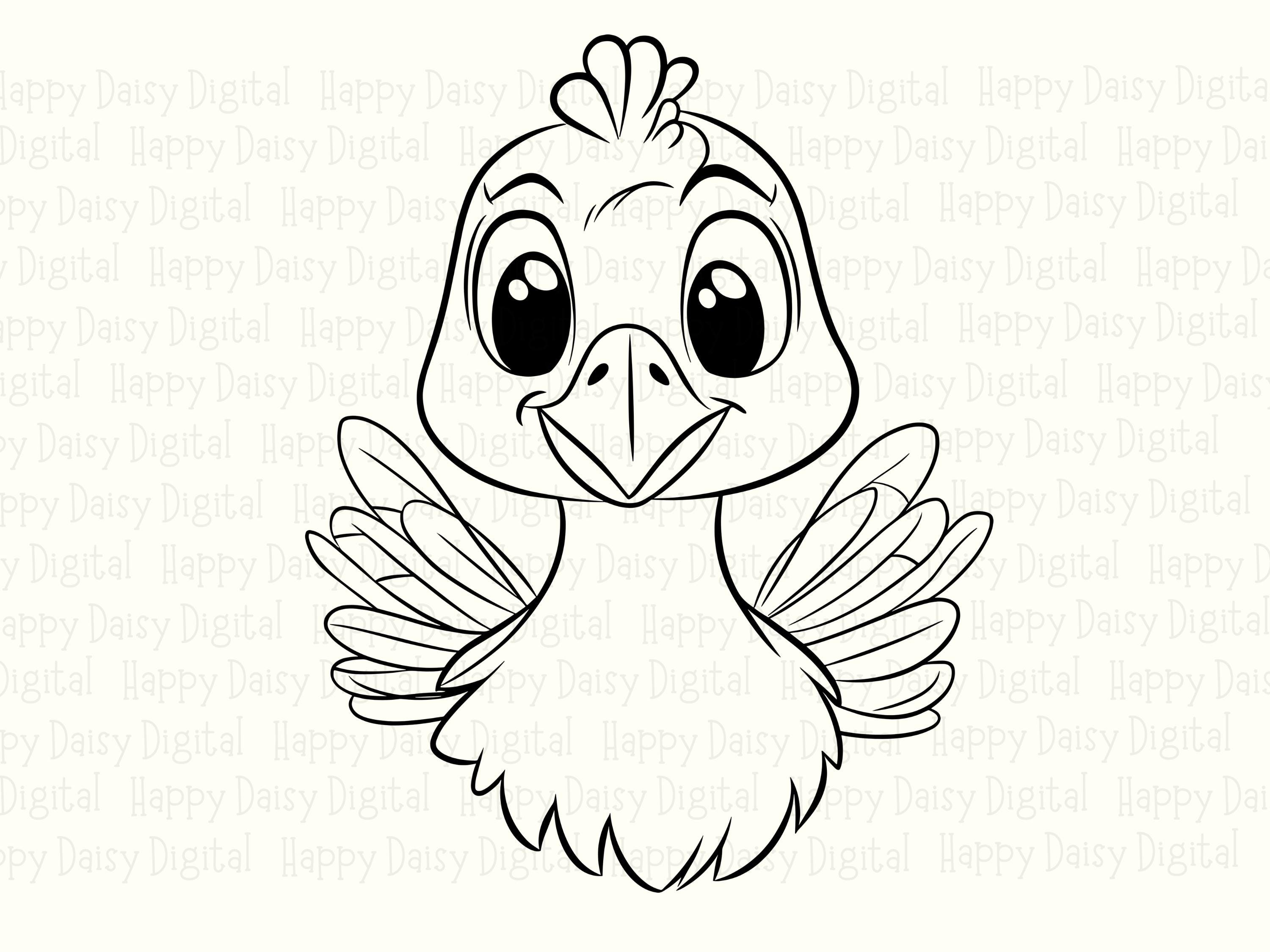 Turkey Line Art Face PNG SVG | Sublimation Commercial Use POD - Image 2