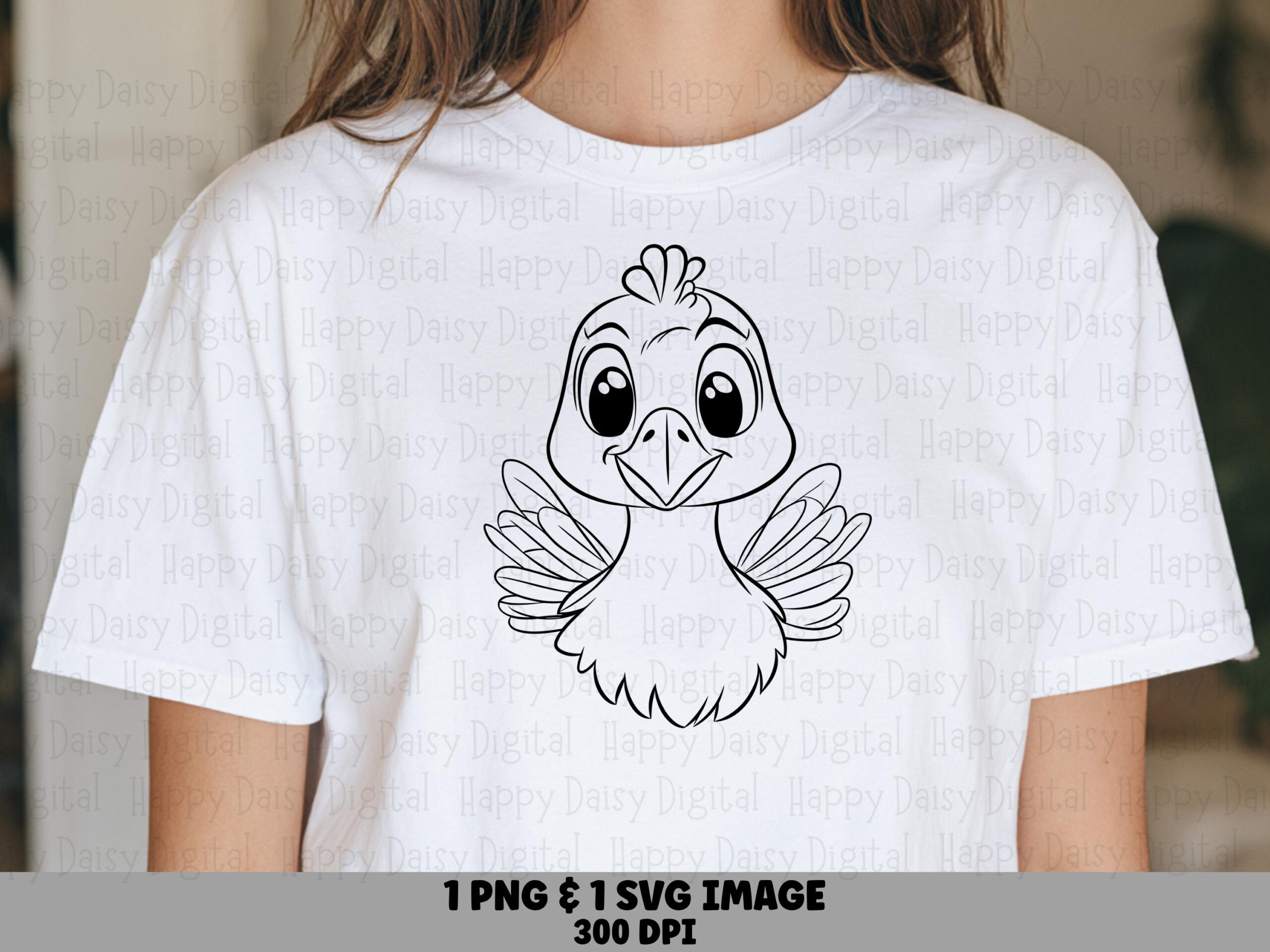 Turkey Line Art Face PNG SVG | Sublimation Commercial Use POD