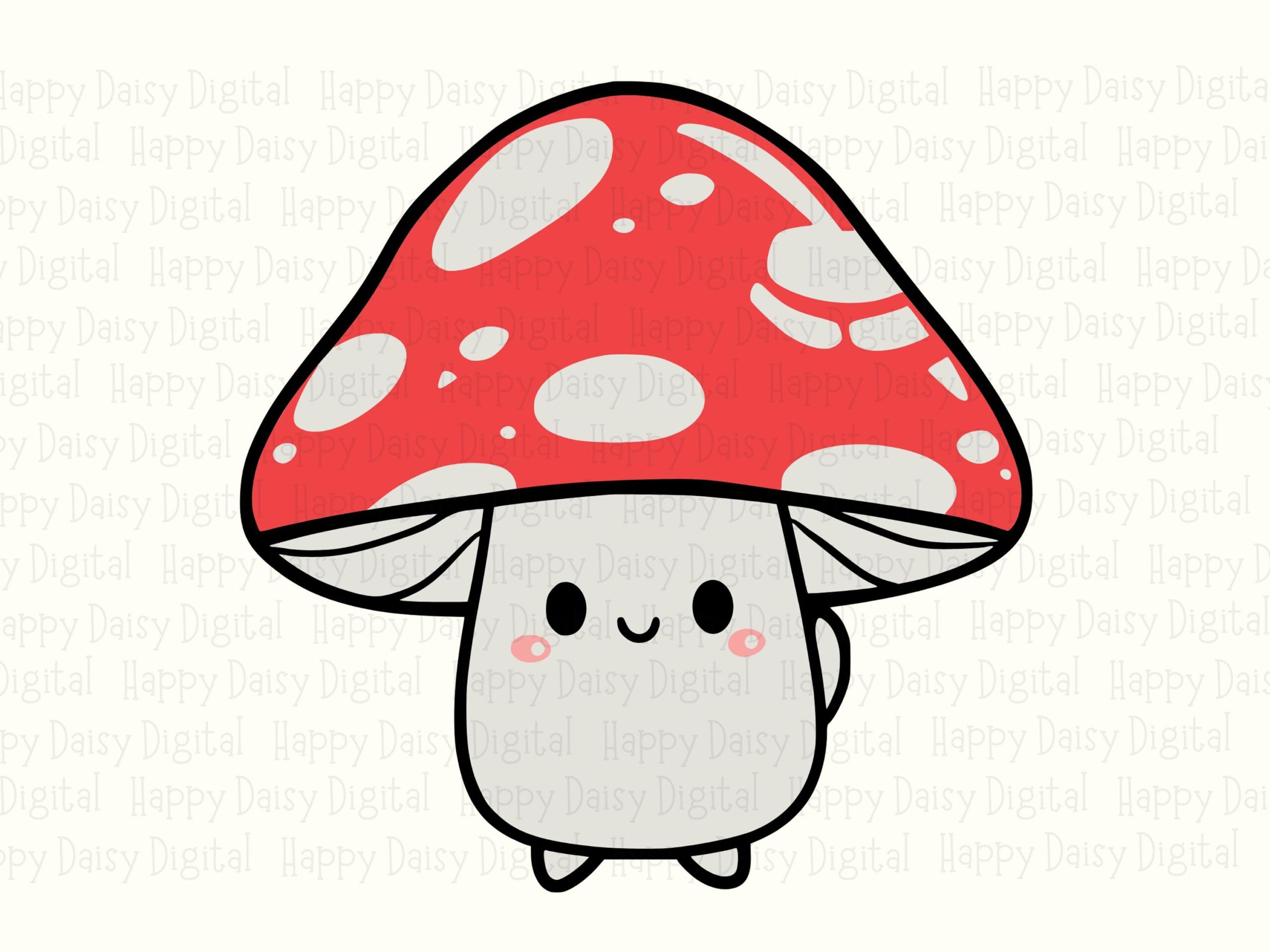 Cute Mushroom PNG, Kawaii Baby Design | SVG For Sublimation, Commercial License, Clipart 300 DPI - Image 2
