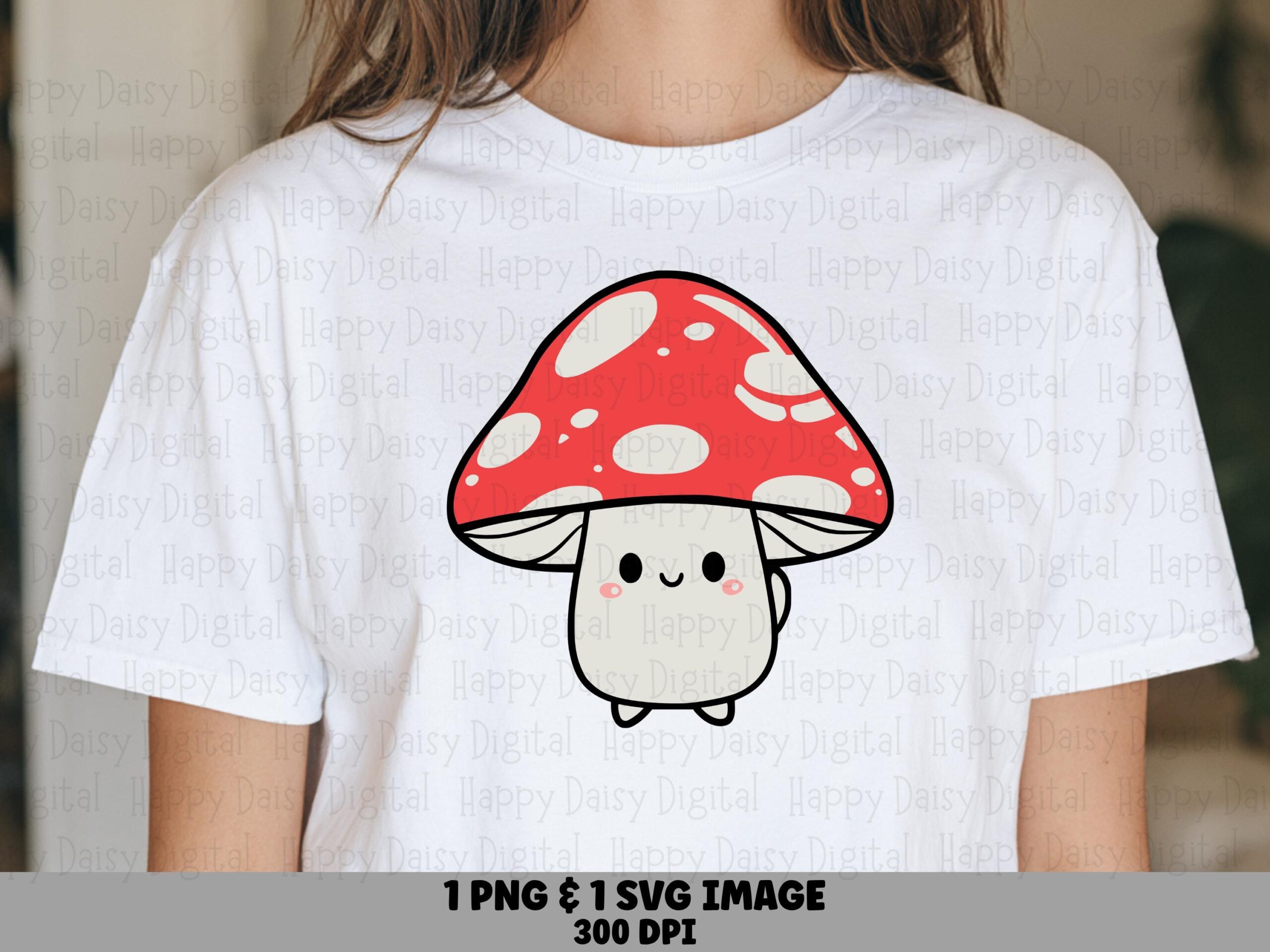 Cute Mushroom PNG, Kawaii Baby Design | SVG For Sublimation, Commercial License, Clipart 300 DPI