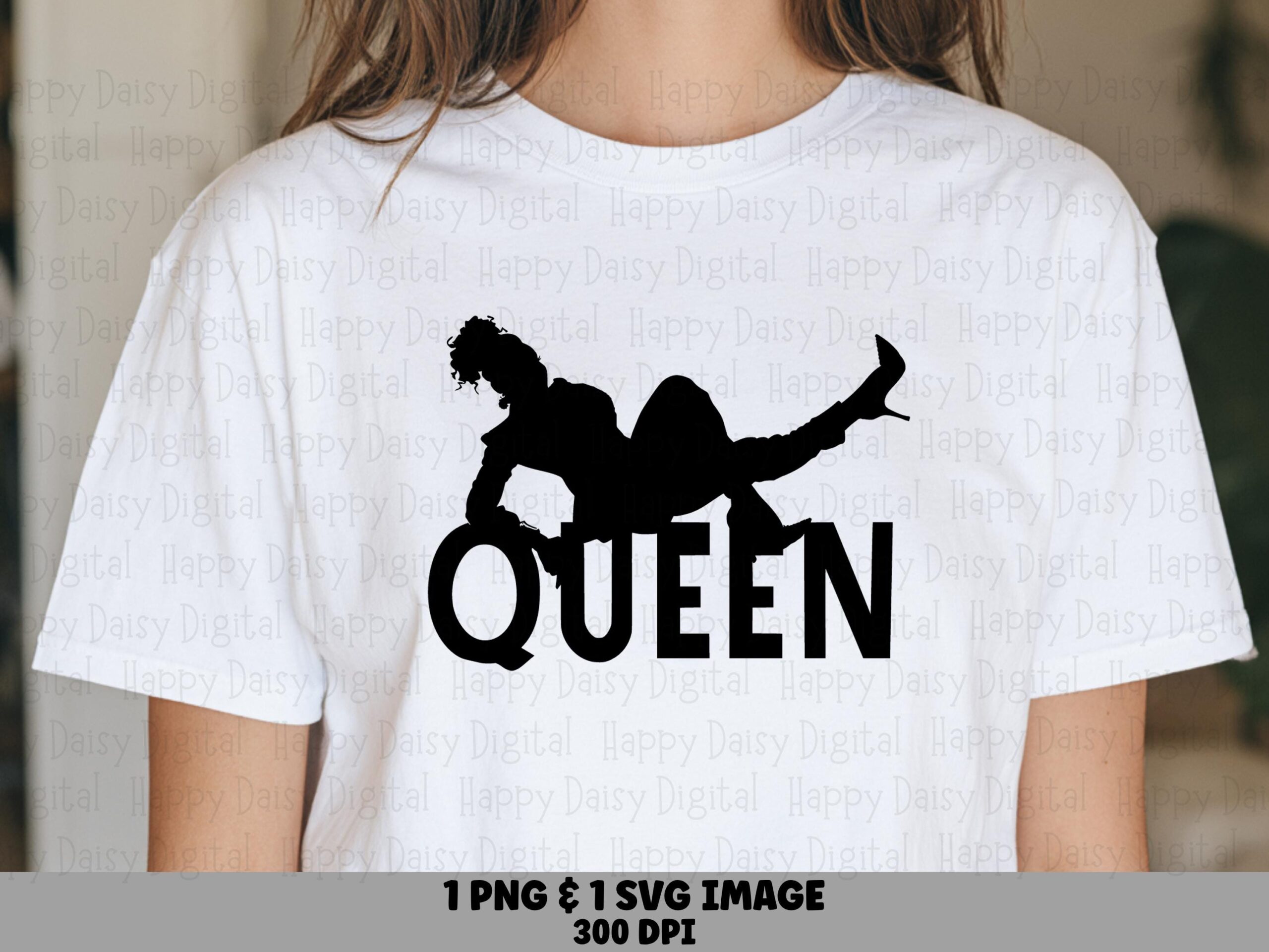 Queen Silhouette, Bold Pose PNG SVG | Digital Clipart, Sublimation, Commercial Use 300 DPI