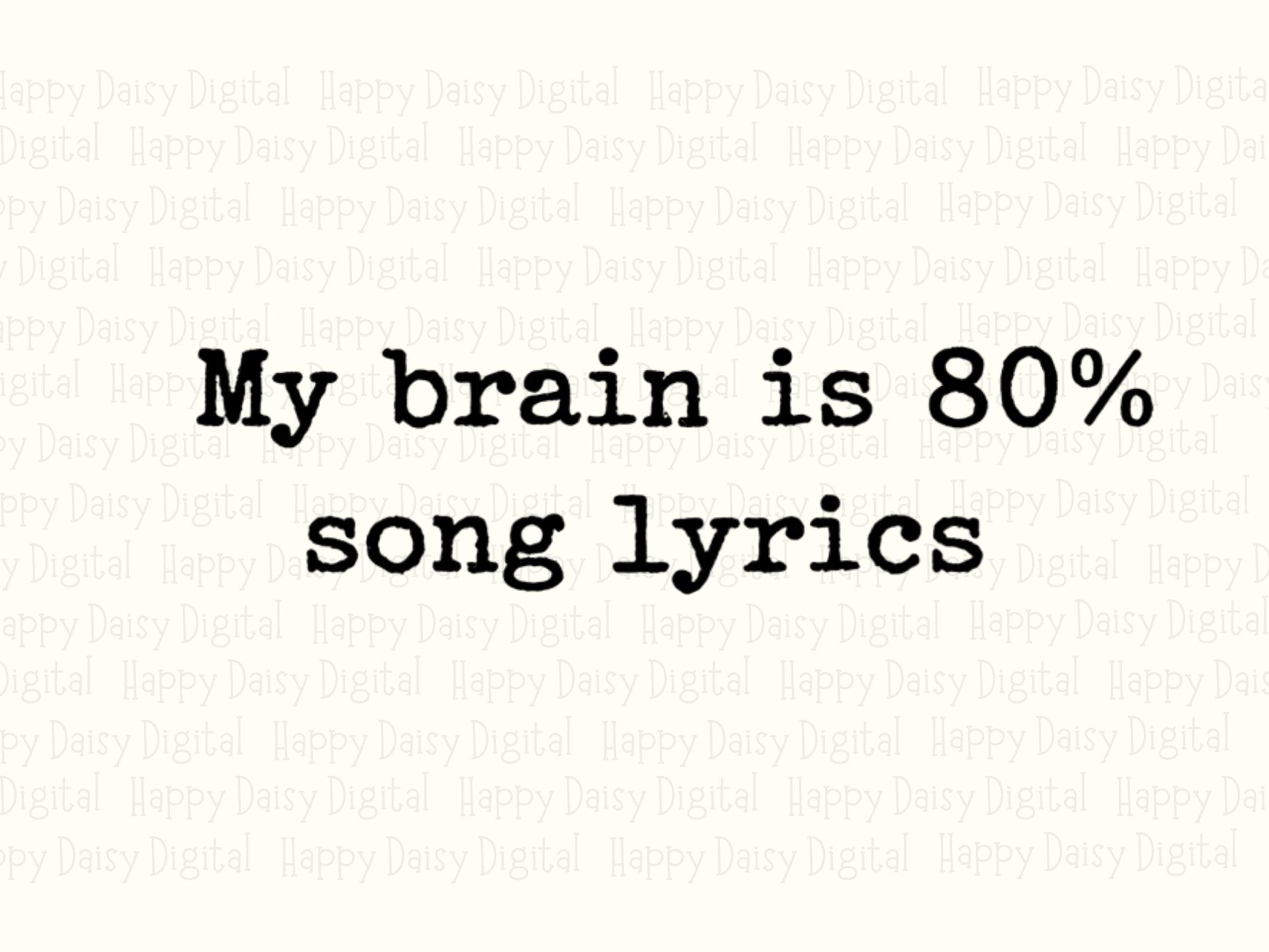 Lyrics Quote PNG, Typewriter Text Sublimation Design | Black Minimalist Graphic | 300 DPI, Commercial License - Image 2