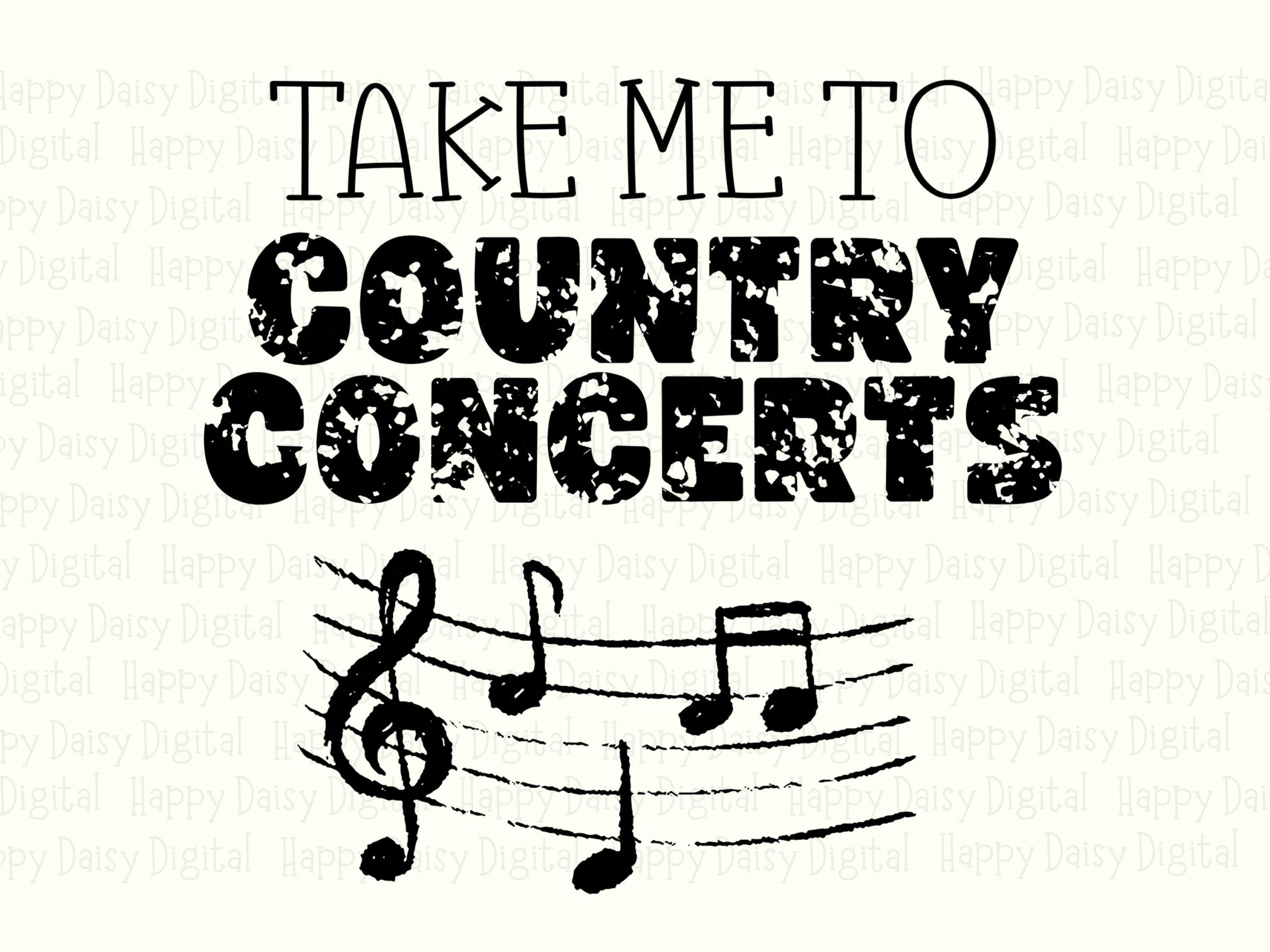 Country Concerts, Bold Typography PNG | Hand-Drawn Music Notes, Sublimation 300 DPI, Commercial Use - Image 2
