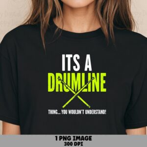 Drumline Png Design, Neon Crossed Drumsticks, Marching Band Quote | Commercial Use - 300 DPI, Transparent