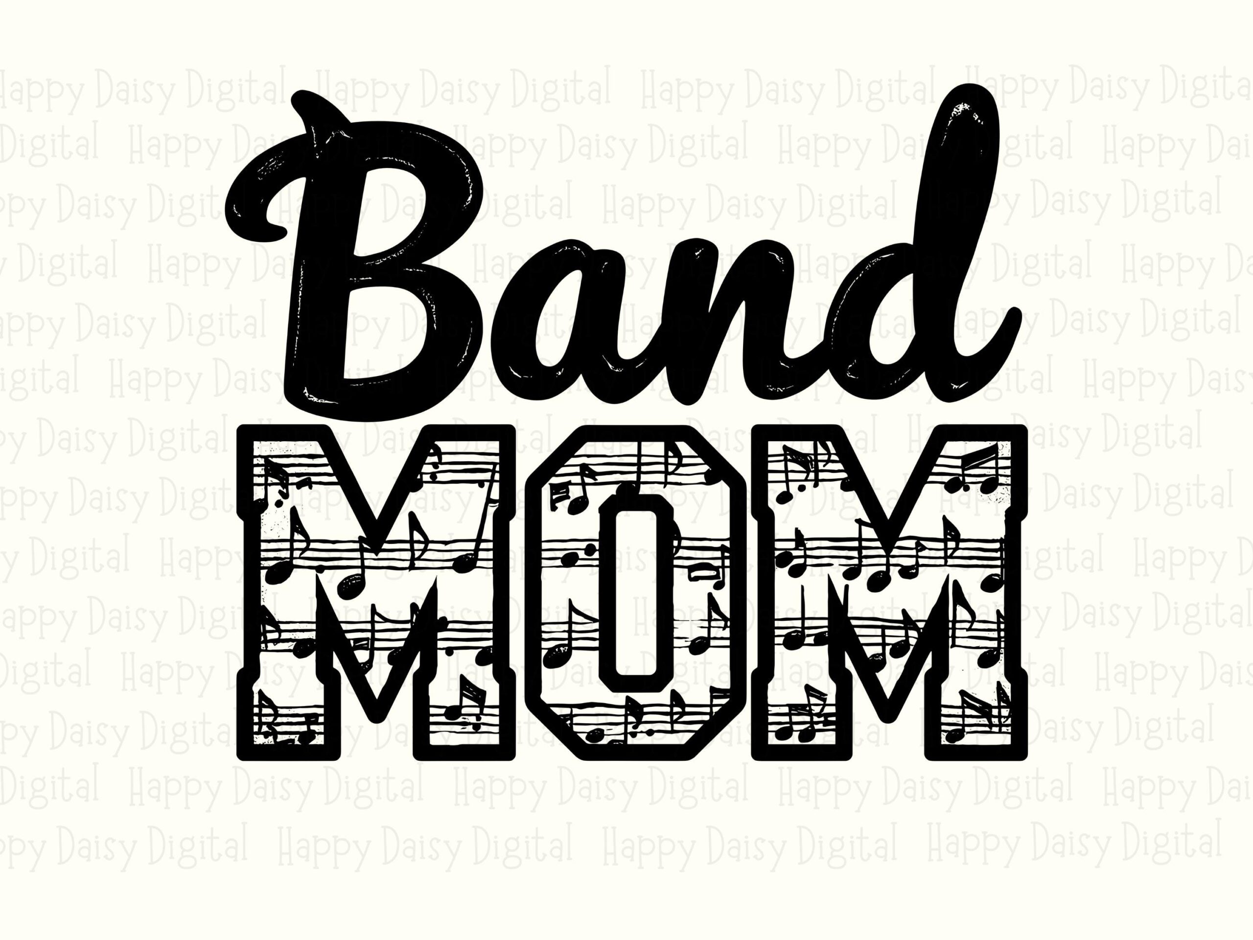 Band Mom Png, Sheet Music Script Design Svg | Sublimation, Commercial Use - Print-Ready 300 DPI - Image 2