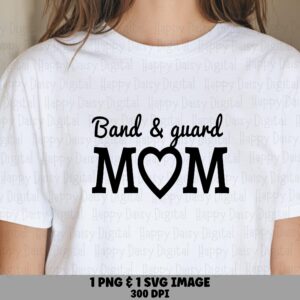 Band Guard Mom, Hand-Lettered PNG SVG - Sublimation Clipart | Commercial Use, POD Friendly