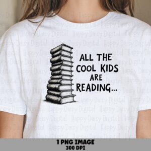 Cool Kids Reading PNG | Sublimation Commercial Use POD