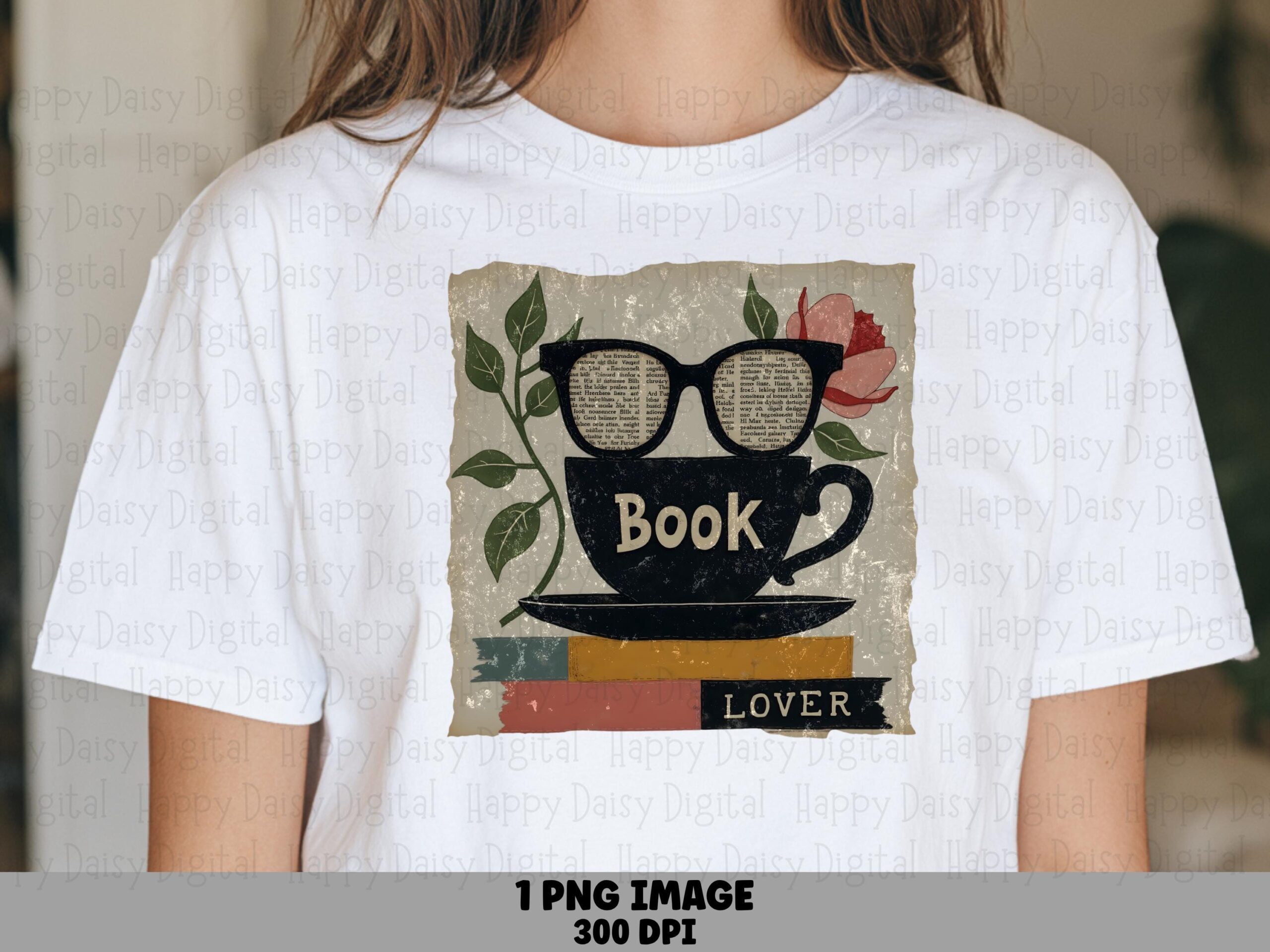 Vintage Book Lover PNG | Sublimation Commercial Use POD