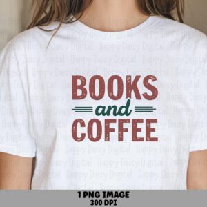 Books and Coffee PNG | Sublimation Commercial Use POD