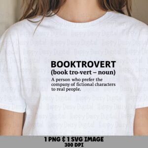Booktrovert Definition PNG SVG | Sublimation Commercial Use POD