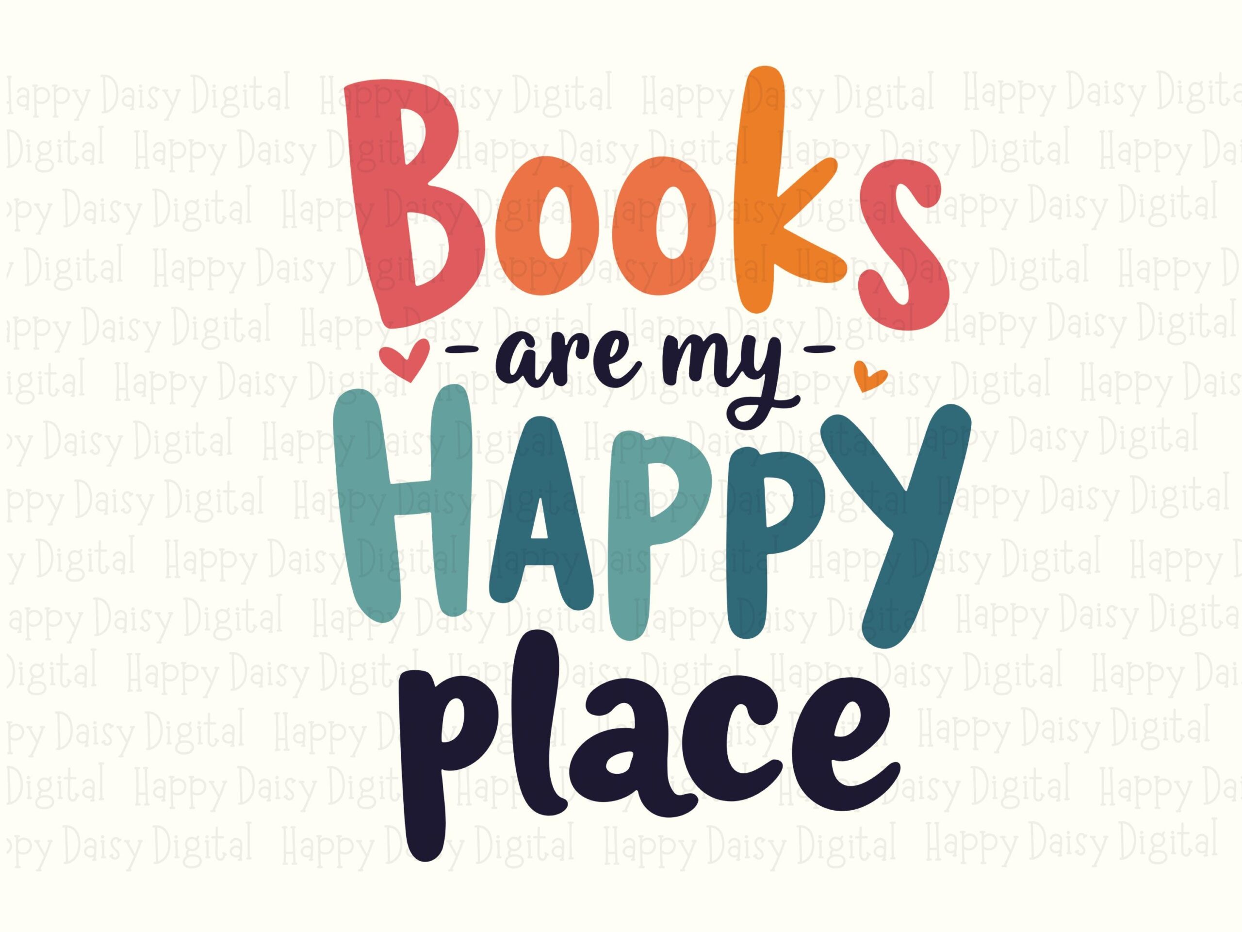 Books Happy Place PNG SVG | Sublimation Commercial Use POD - Image 2
