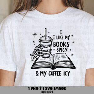 Spicy Books Icy Coffee PNG SVG | Sublimation Commercial Use POD
