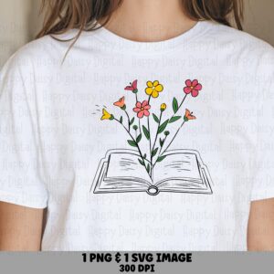 Book Bloom PNG SVG | Sublimation Commercial Use POD