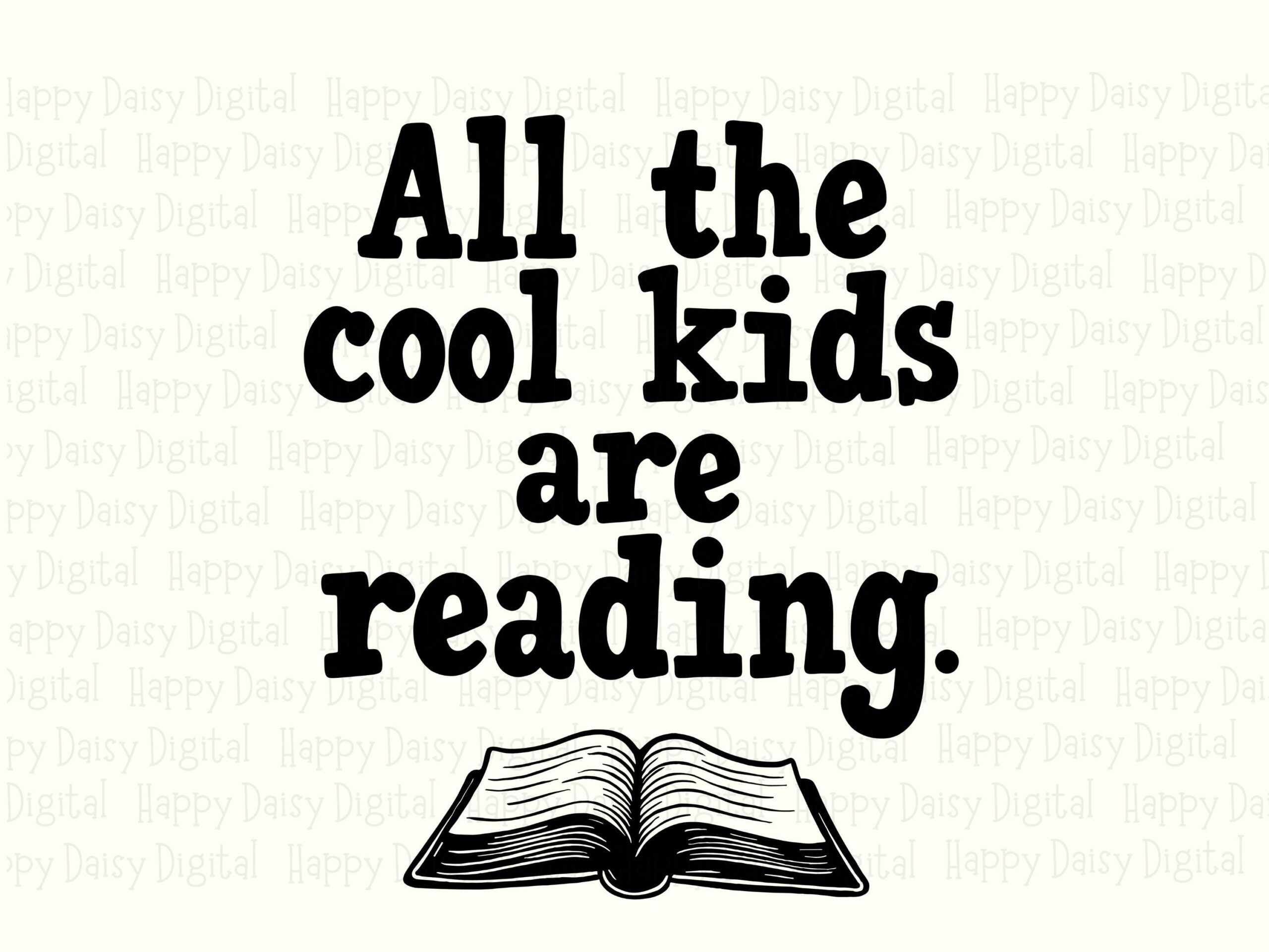 Cool Kids Reading PNG SVG | Sublimation Commercial Use POD - Image 2