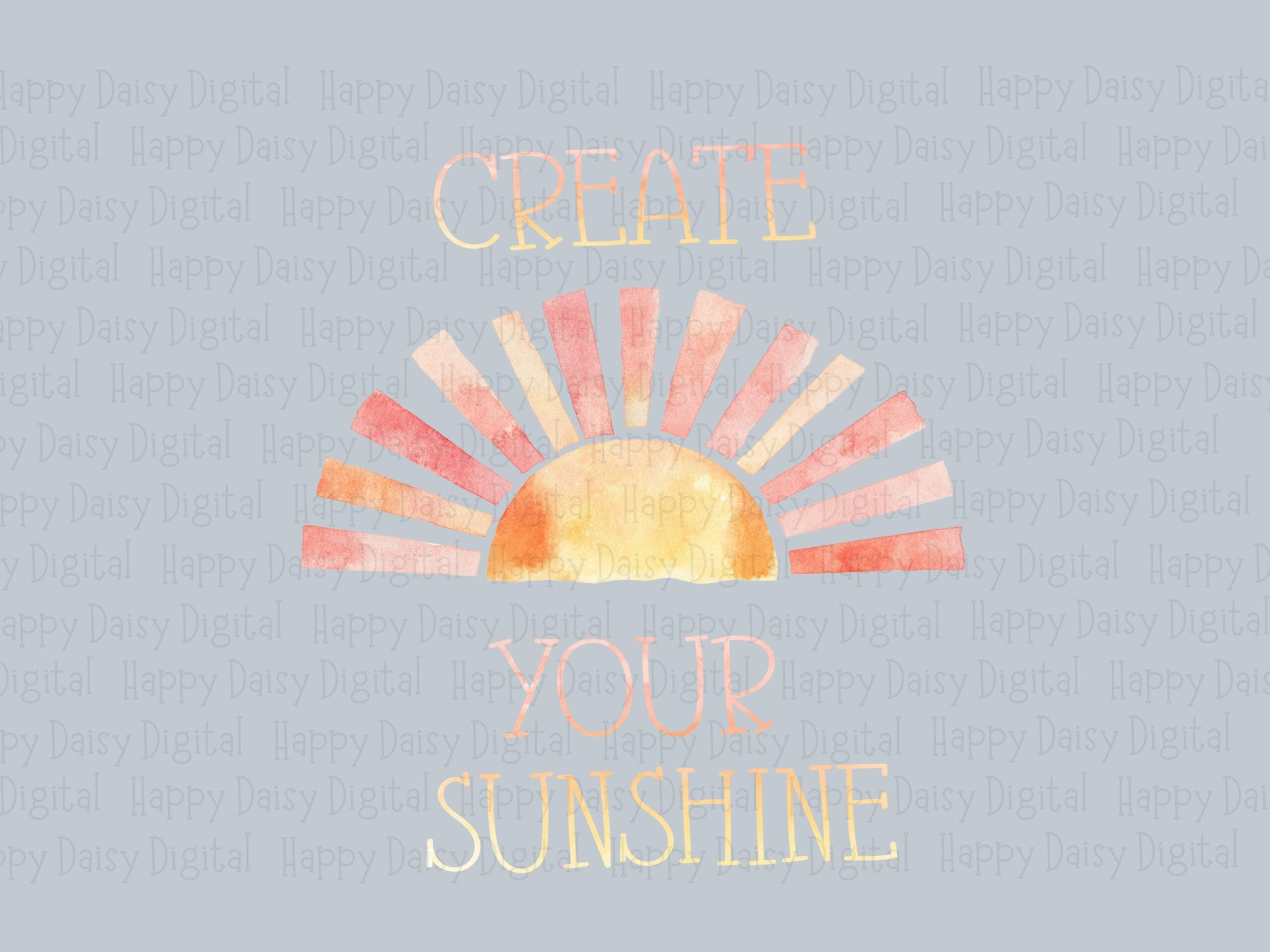 Watercolor Sun, Boho Pastel PNG | Sublimation Design, Hand-Lettered Quote - 300 DPI, Commercial Use - Image 2
