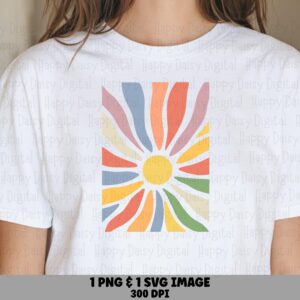 Rainbow Daisy, Boho Floral Design - PNG & SVG Files | Sublimation, 300 dpi, For POD Sellers, Commercial Use