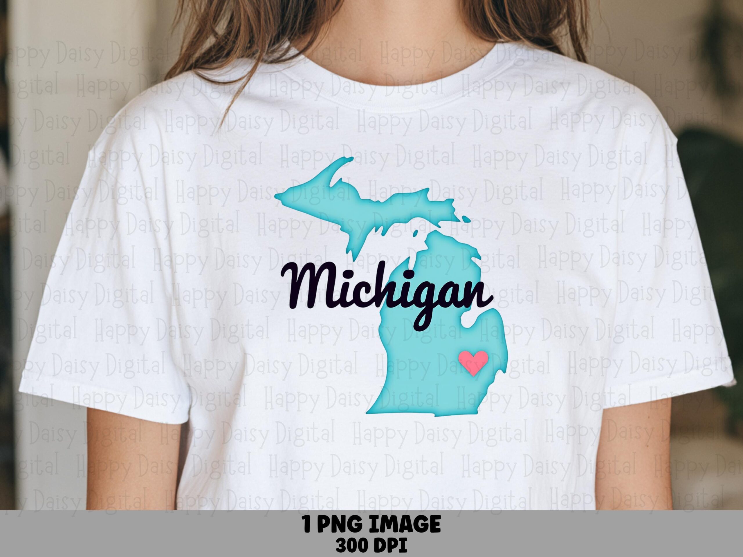 Michigan Silhouette, Papercut Heart PNG For Home, Sublimation Ready | Commercial Use | 300 DPI, Transparent
