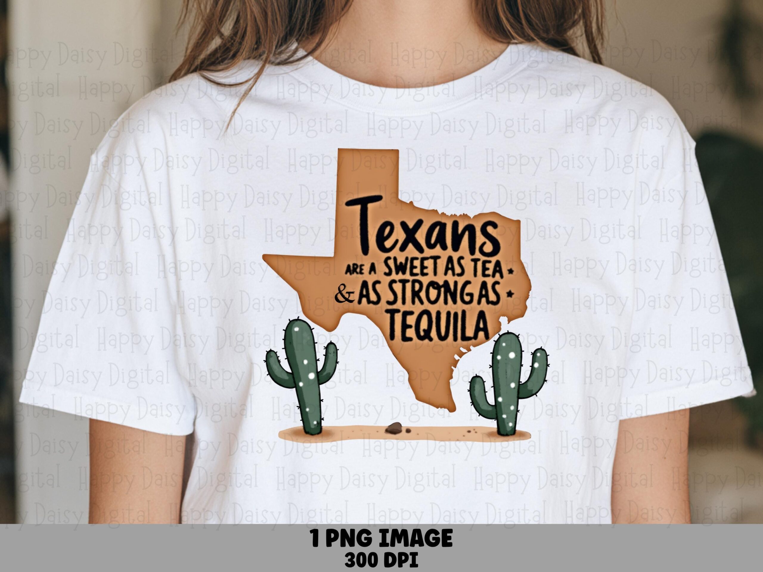 Sweet As Tea Texas, Cactus Quote PNG | Sublimation Commercial Use | 300 DPI, Print-Ready, POD-Friendly