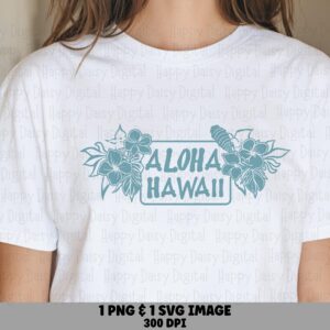 Aloha License Plate, Hibiscus Hawaii Design PNG SVG, Sublimation Digital File | 300 DPI, Commercial Use