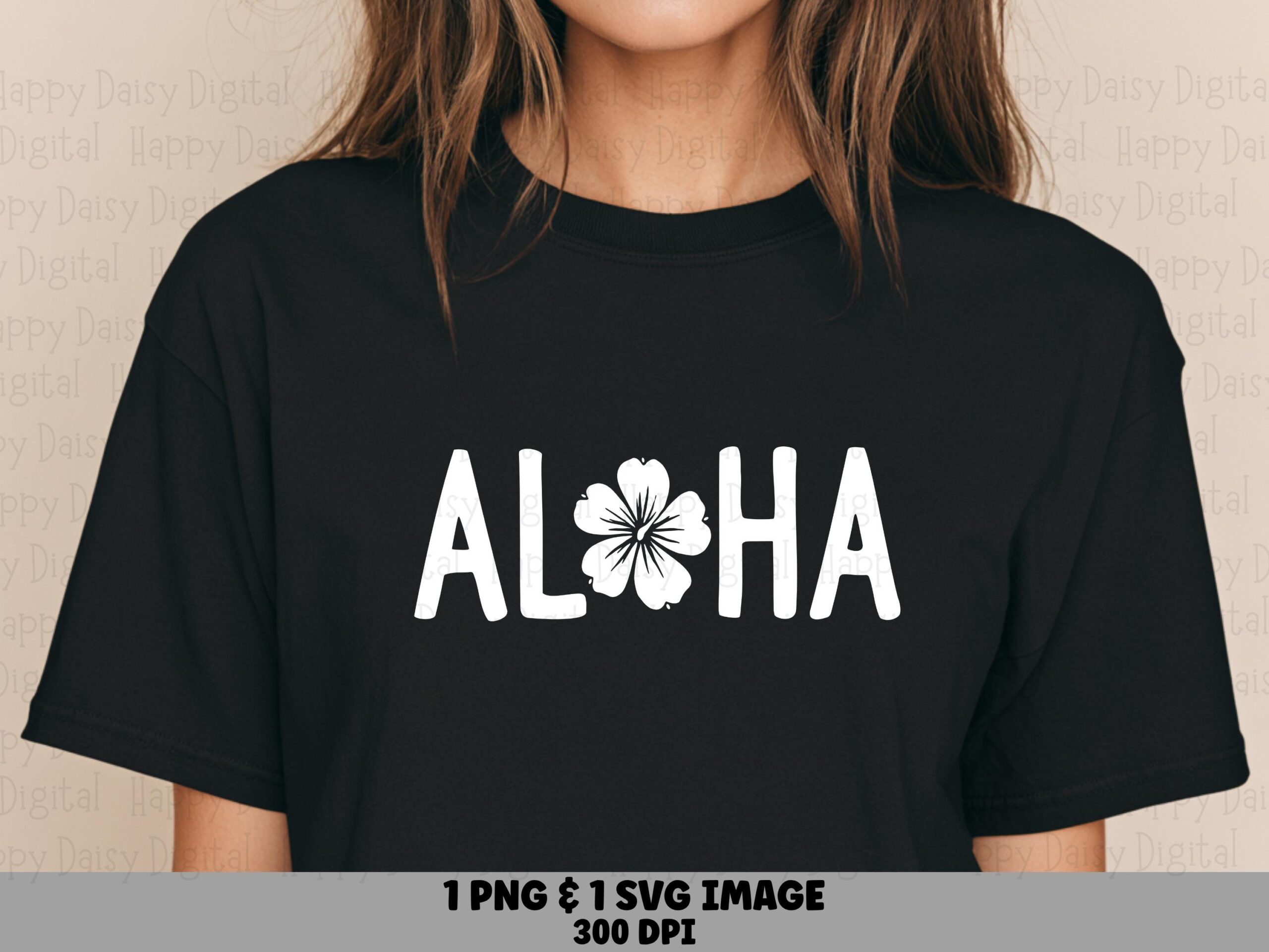 Aloha Hibiscus Png, Bold Wordmark Svg | Sublimation Ready Files | Commercial Use License, Cricut Friendly
