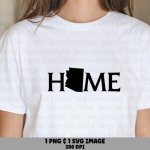 Arizona Home PNG, State Design - Outline O Letterform | SVG Files, 300 DPI, Commercial Use