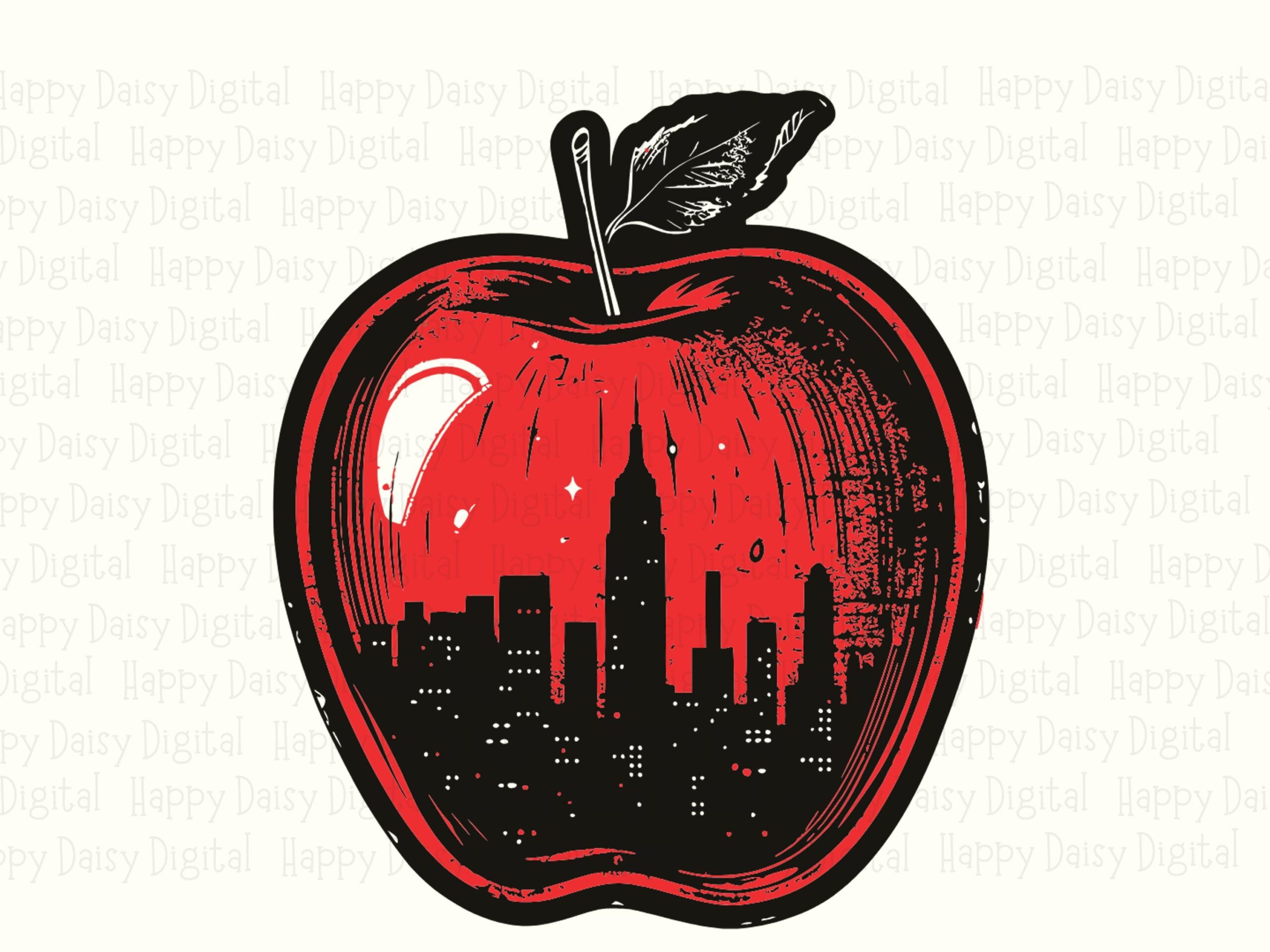 New York Big Apple Skyline PNG SVG | Sublimation Commercial Use POD - Image 2