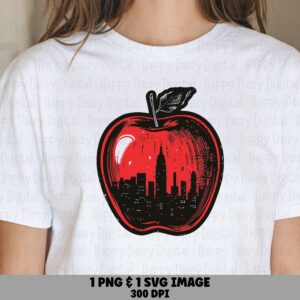 New York Big Apple Skyline PNG SVG | Sublimation Commercial Use POD