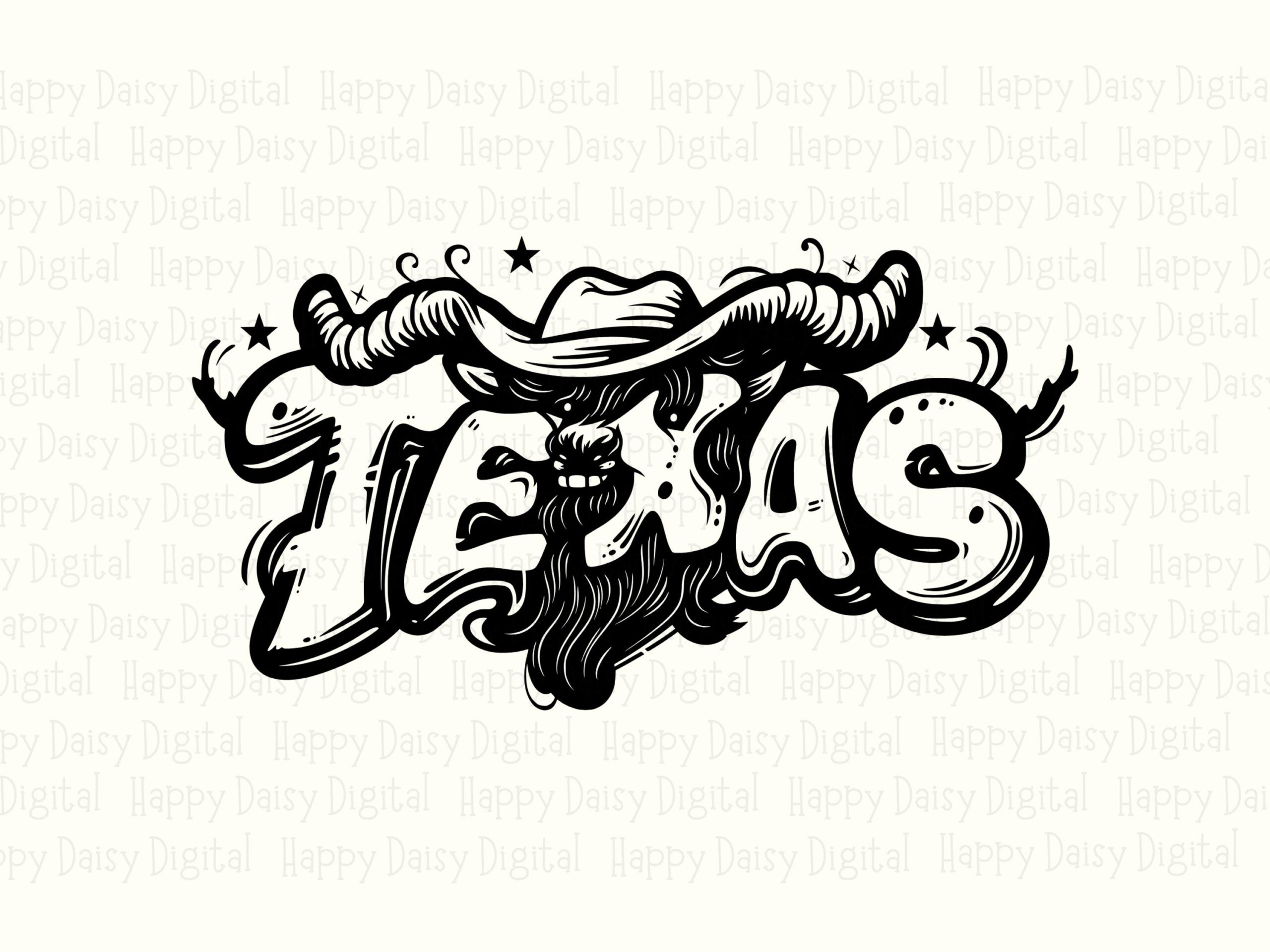 Texas Longhorn PNG, Graffiti Skull Artwork | SVG Included | Print-Ready 300 DPI, Commercial License - Image 2
