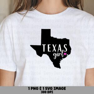 Texas Girl Png, State Silhouette Design File - Sublimation Graphic, Svg | 300 Dpi, Commercial Use, Cricut