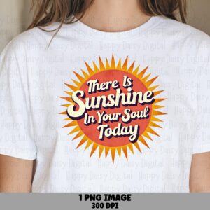 Sunshine PNG, Retro Sun Design | Digital Print File | 300 DPI, Sublimation DTF, Commercial License
