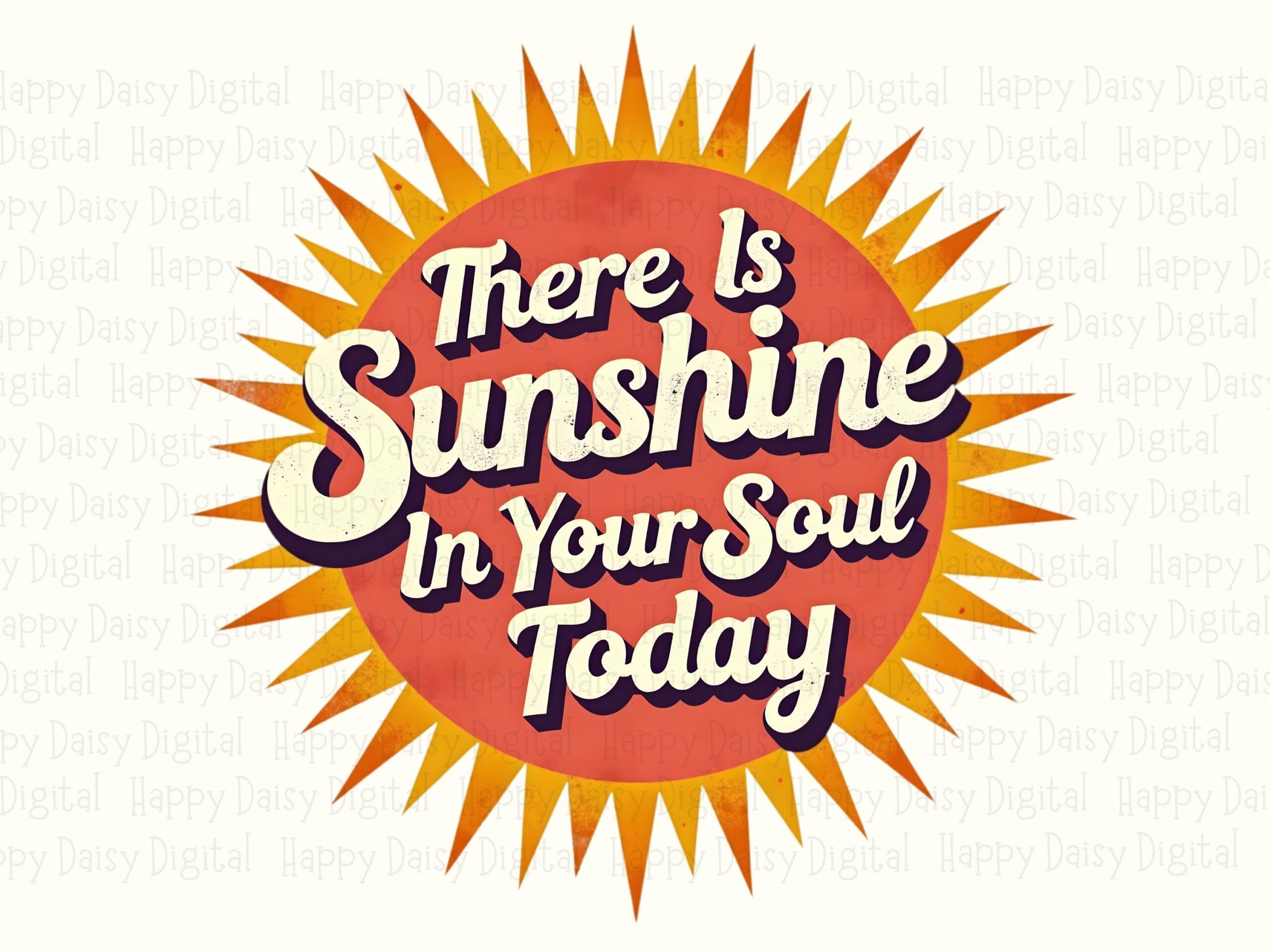 Sunshine PNG, Retro Sun Design | Digital Print File | 300 DPI, Sublimation DTF, Commercial License - Image 2