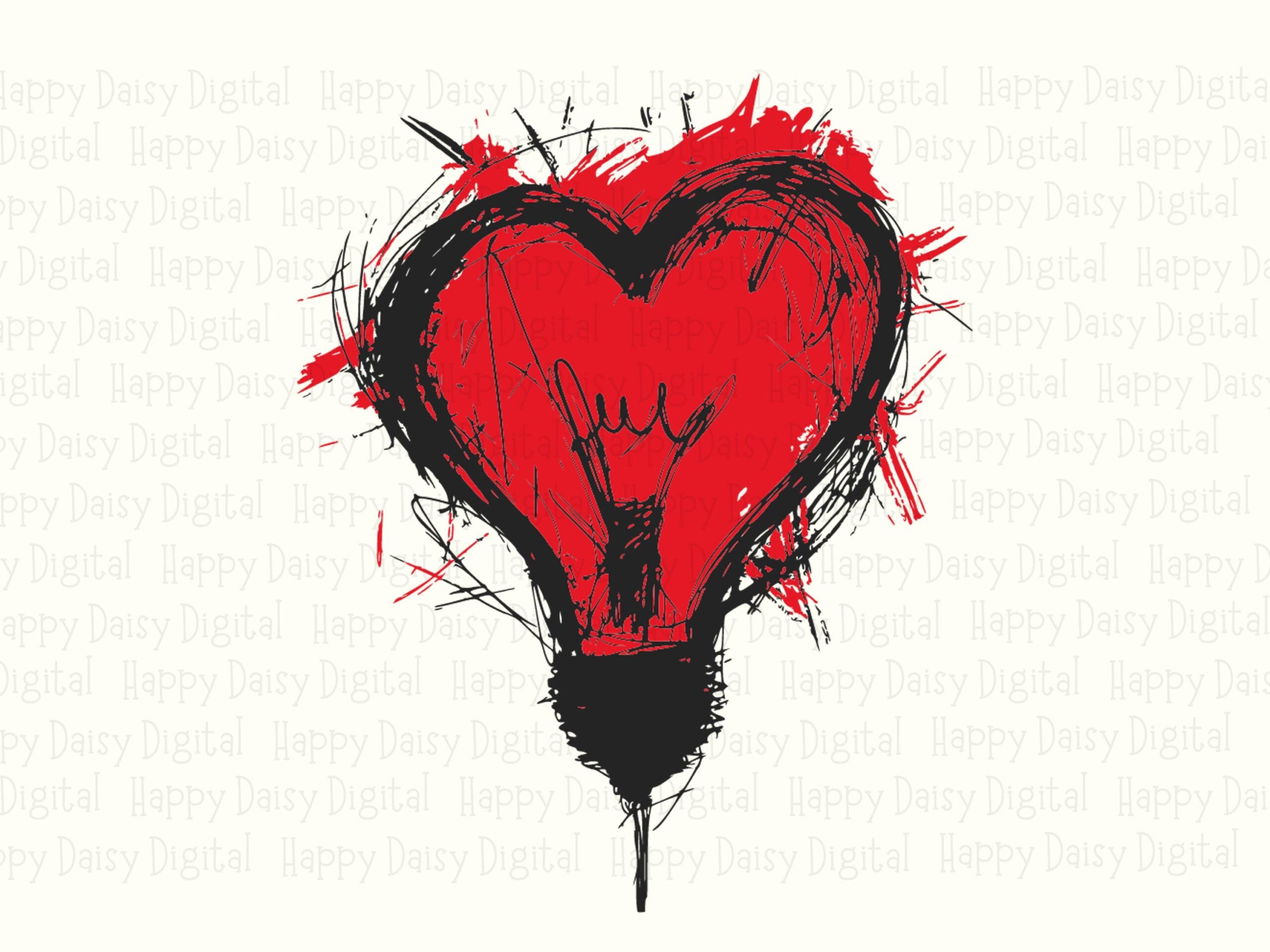 Rock Heart, Edgy N' Roll Clipart | PNG & SVG Files, 300 DPI, Transparent Background - Commercial Use - Image 2
