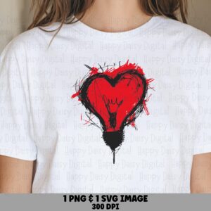 Rock Heart, Edgy N' Roll Clipart | PNG & SVG Files, 300 DPI, Transparent Background - Commercial Use
