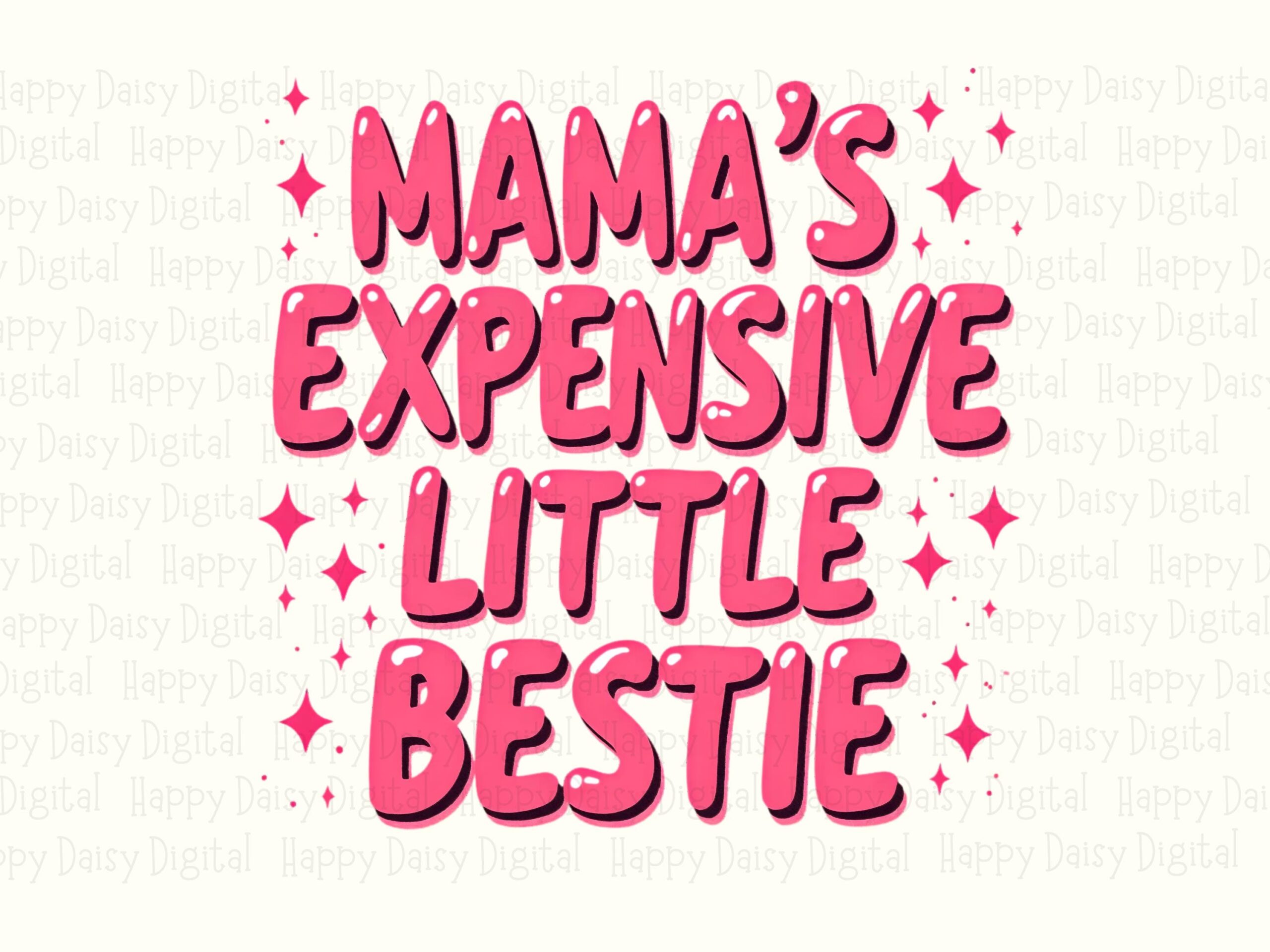 Mamas Bestie, Pink Sparkle Bubble PNG, Sublimation DTF Design | Commercial Use | Print-Ready 300 DPI - Image 2