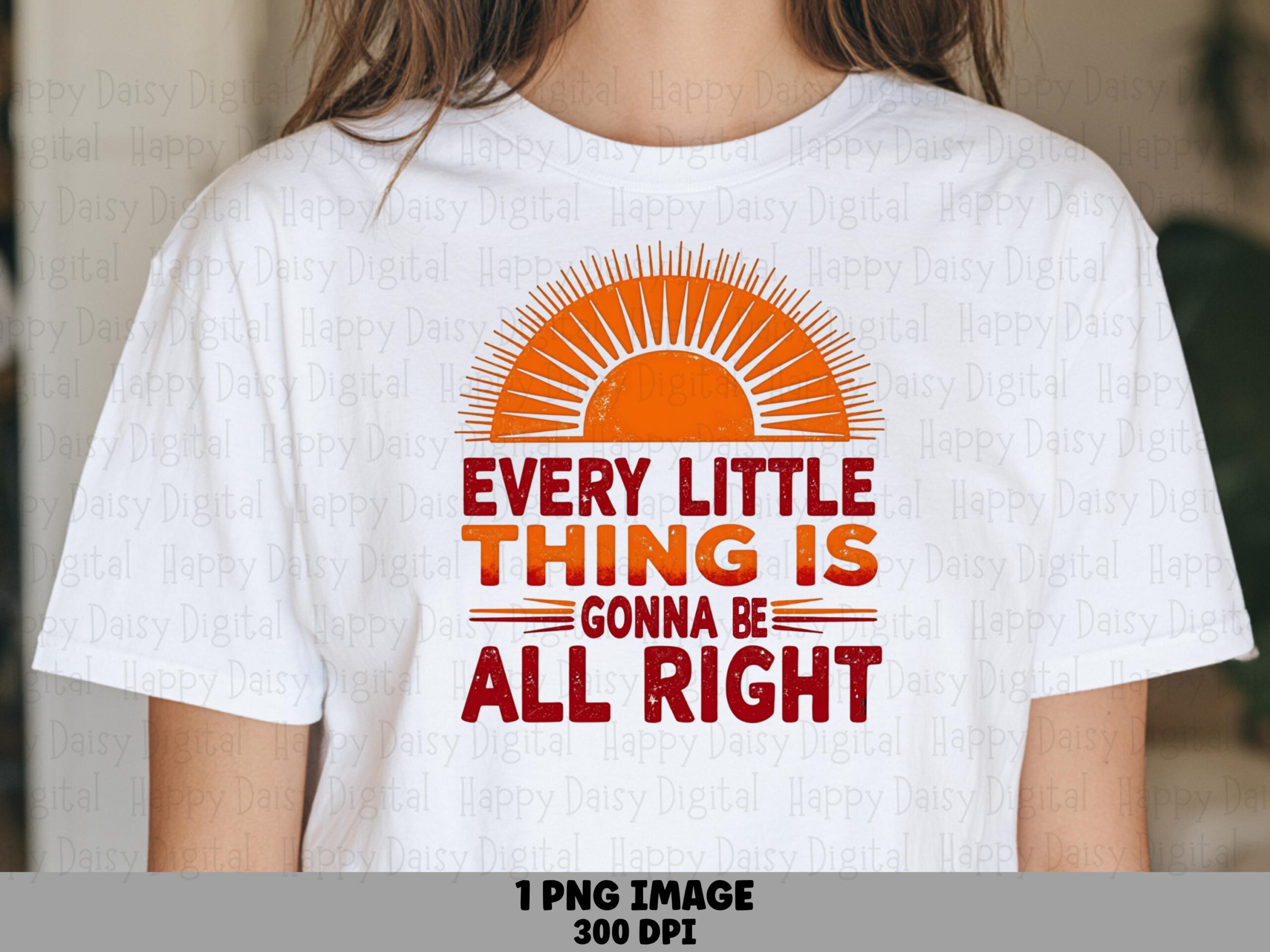 Every Little Thing, Retro Sunburst PNG | Distressed Red Orange Typography, Sublimation DTF Graphic - Commercial Use