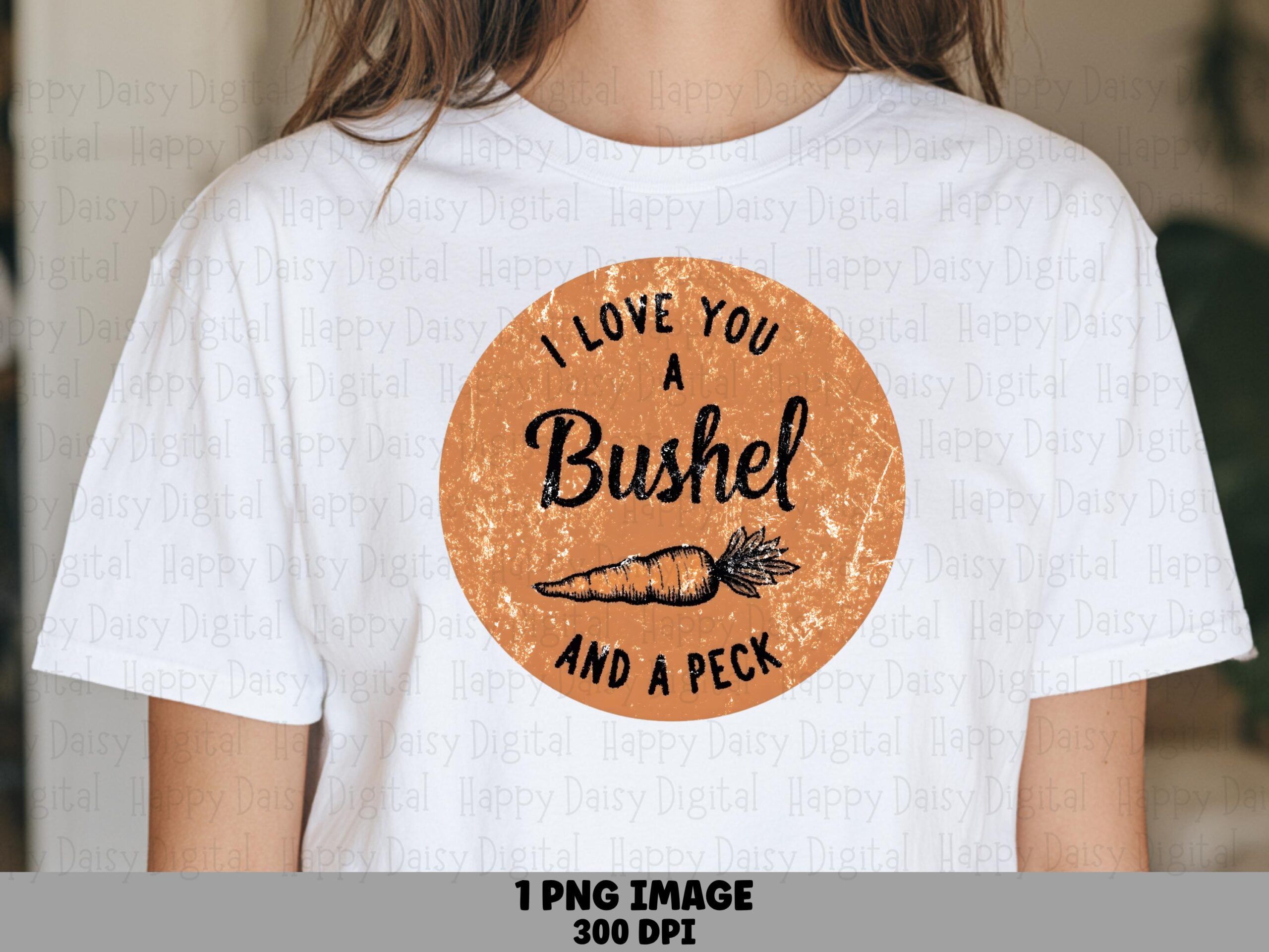 Bushel And A Peck, Cute Sublimation PNG | Distressed Orange Carrot Lettering, 300DPI, Commercial Use