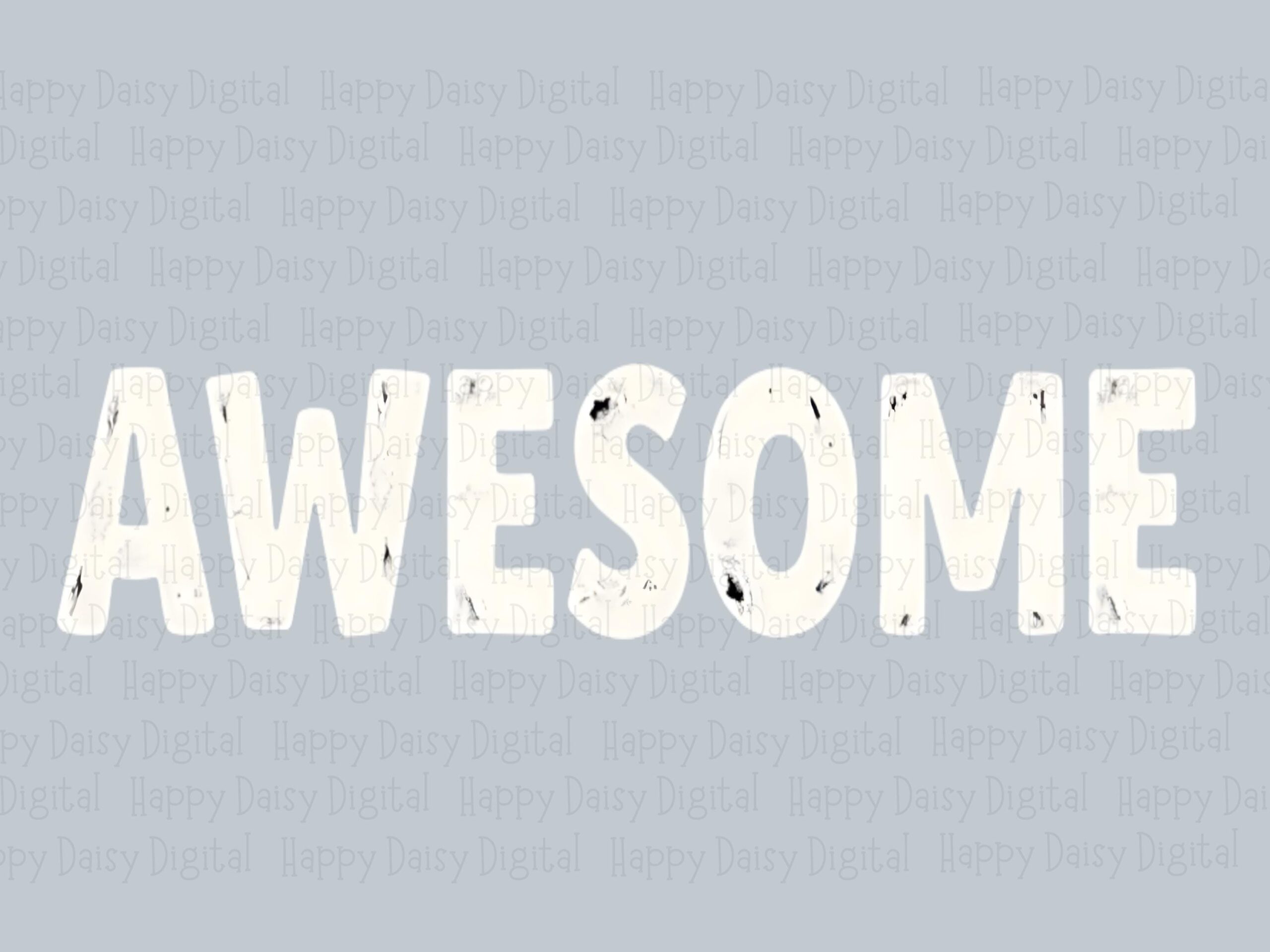 Awesome Png, Distressed Cream Bold Artwork For Sublimation, DTF, POD, Commercial Use | Transparent, 300 DPI - Image 2