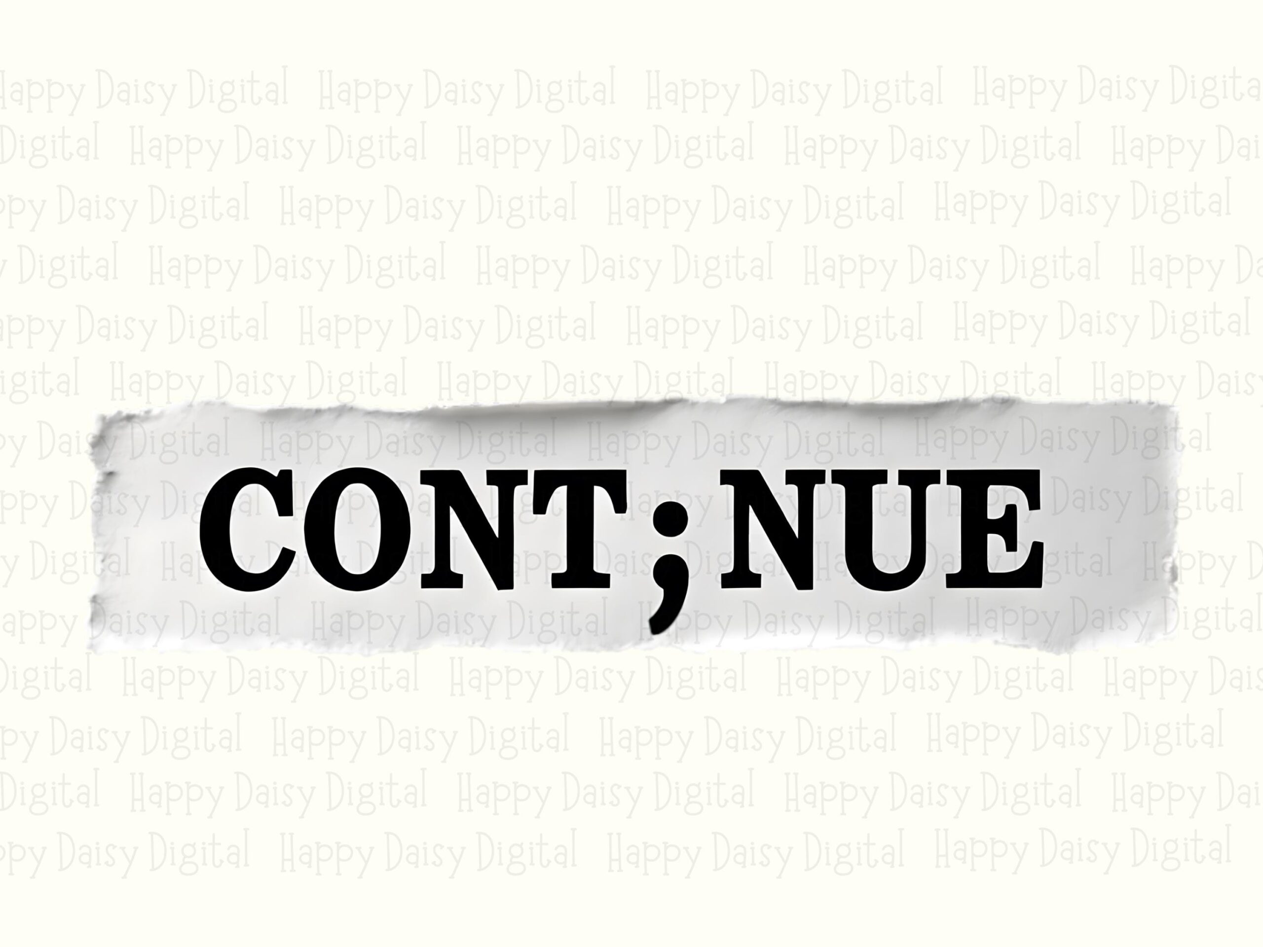 Continue Png, Semicolon Torn Paper Design | Digital File | 300 DPI, Sublimation DTF, Commercial License - Image 2