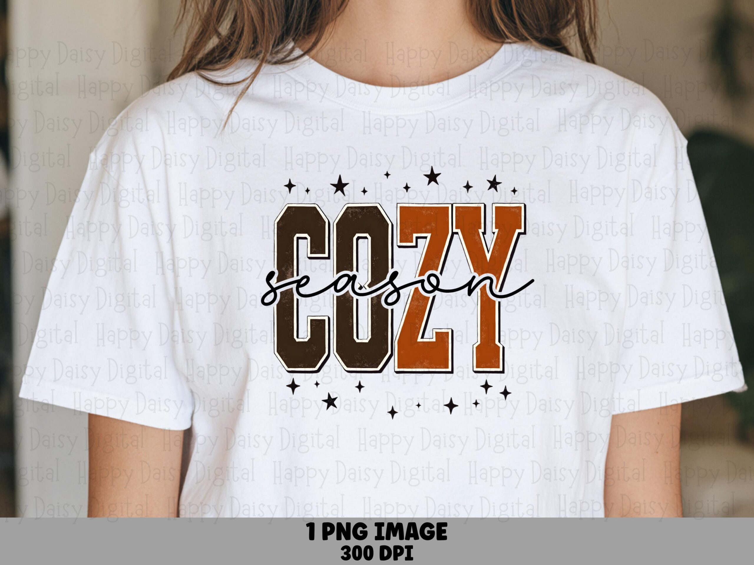 Cozy Season PNG, Varsity Script Design | Brown Sublimation Graphic | 300 DPI, For Tumblers, Mugs, Apparel, POD