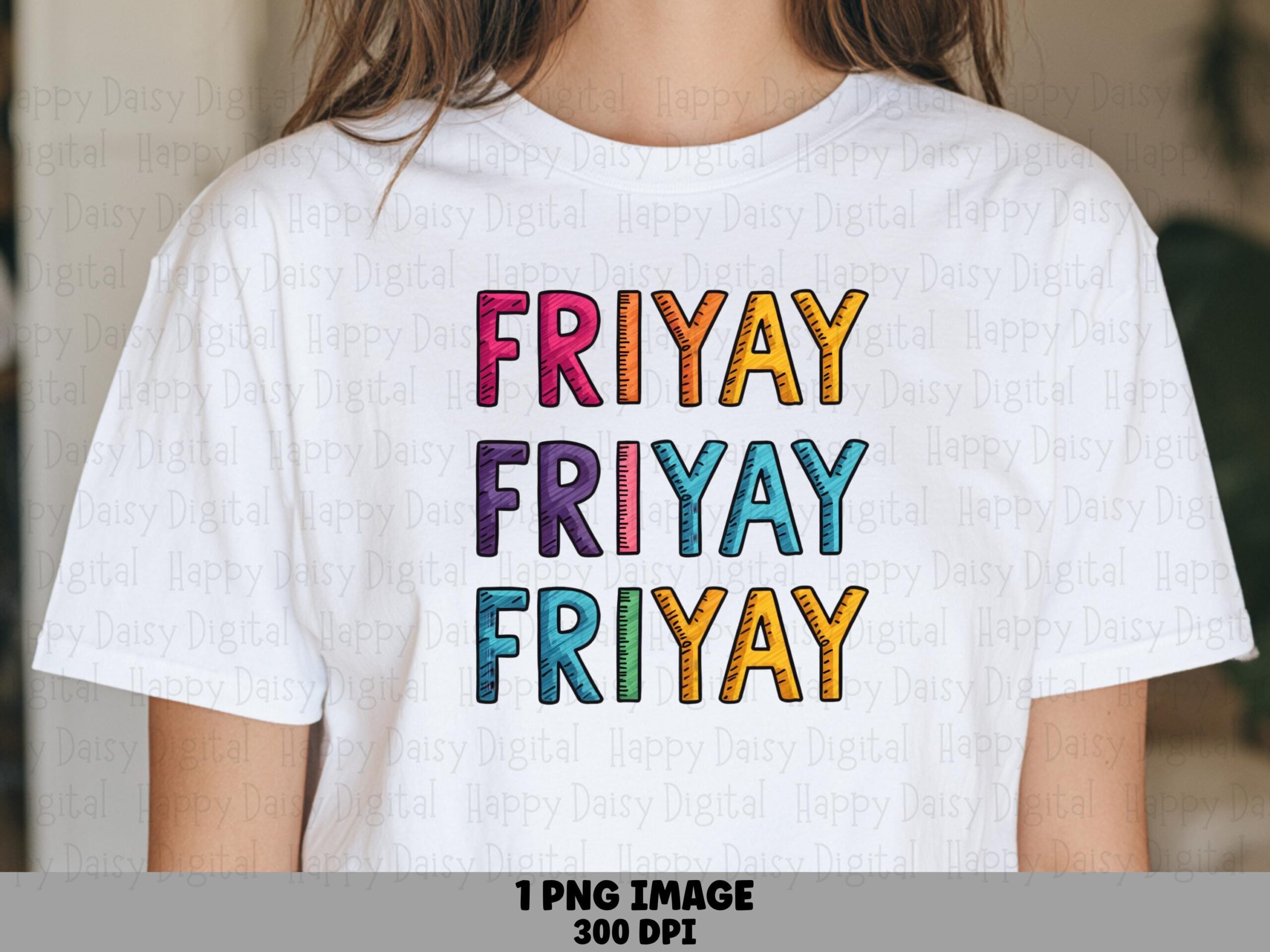 Friyay Png, Rainbow Scribble Sublimation Design | DTF Printable, Commercial License, Transparent