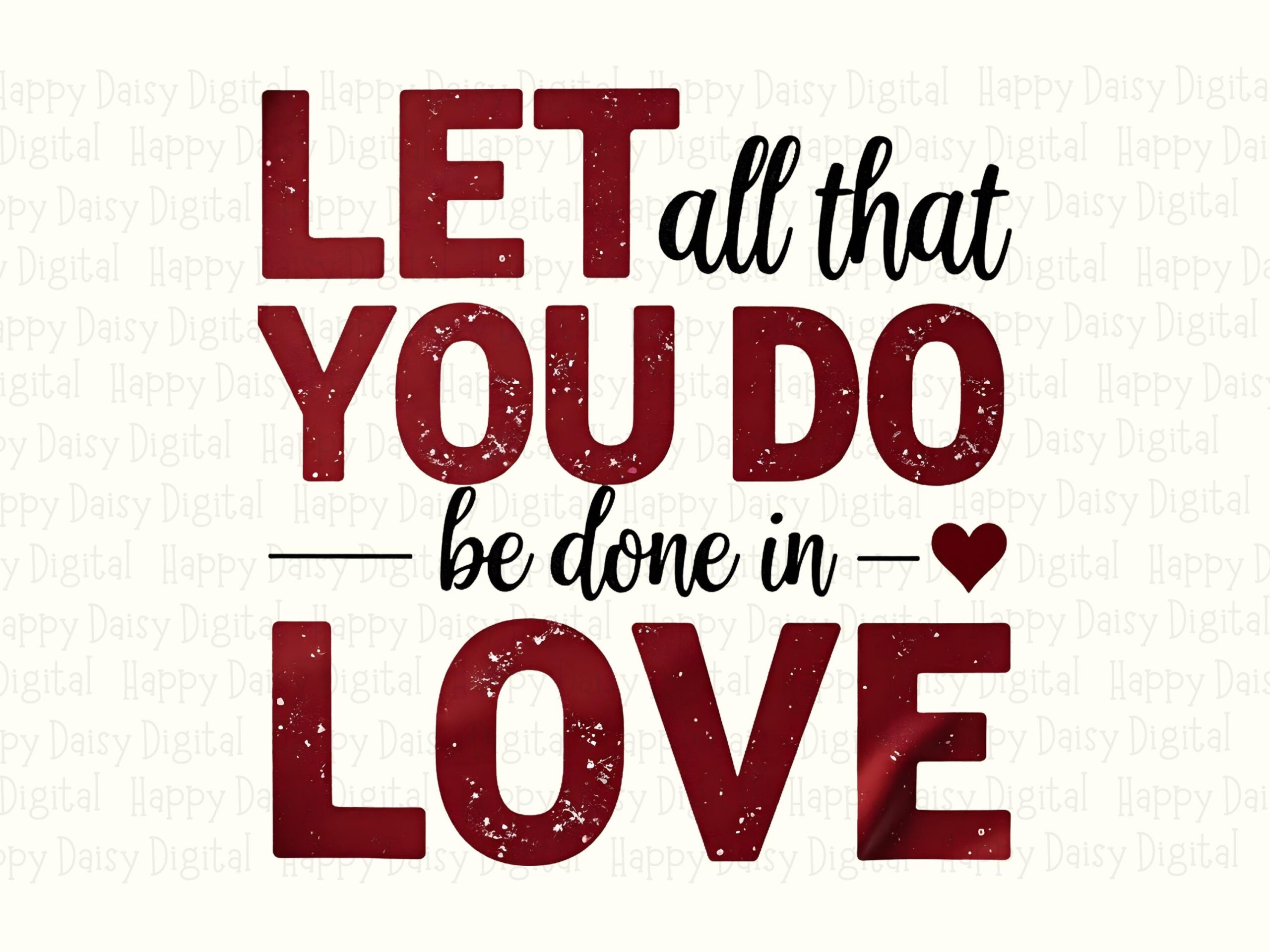 Done In Love PNG, Distressed Burgundy Script Sublimation Design | 300 DPI, Commercial License, For POD - Image 2
