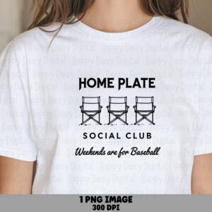 Home Plate PNG, Baseball Social Club, Folding Chairs Art | Sublimation File, Commercial Use | 300DPI