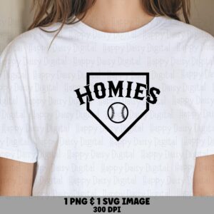 Homies Design, Home Plate Baseball Graphic | PNG & SVG Files, Sublimation Friendly | Commercial Use, 300 DPI