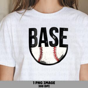 Base Stitch PNG, Distressed Stitched Word Art | Sublimation, Commercial Use, Transparent 300 DPI