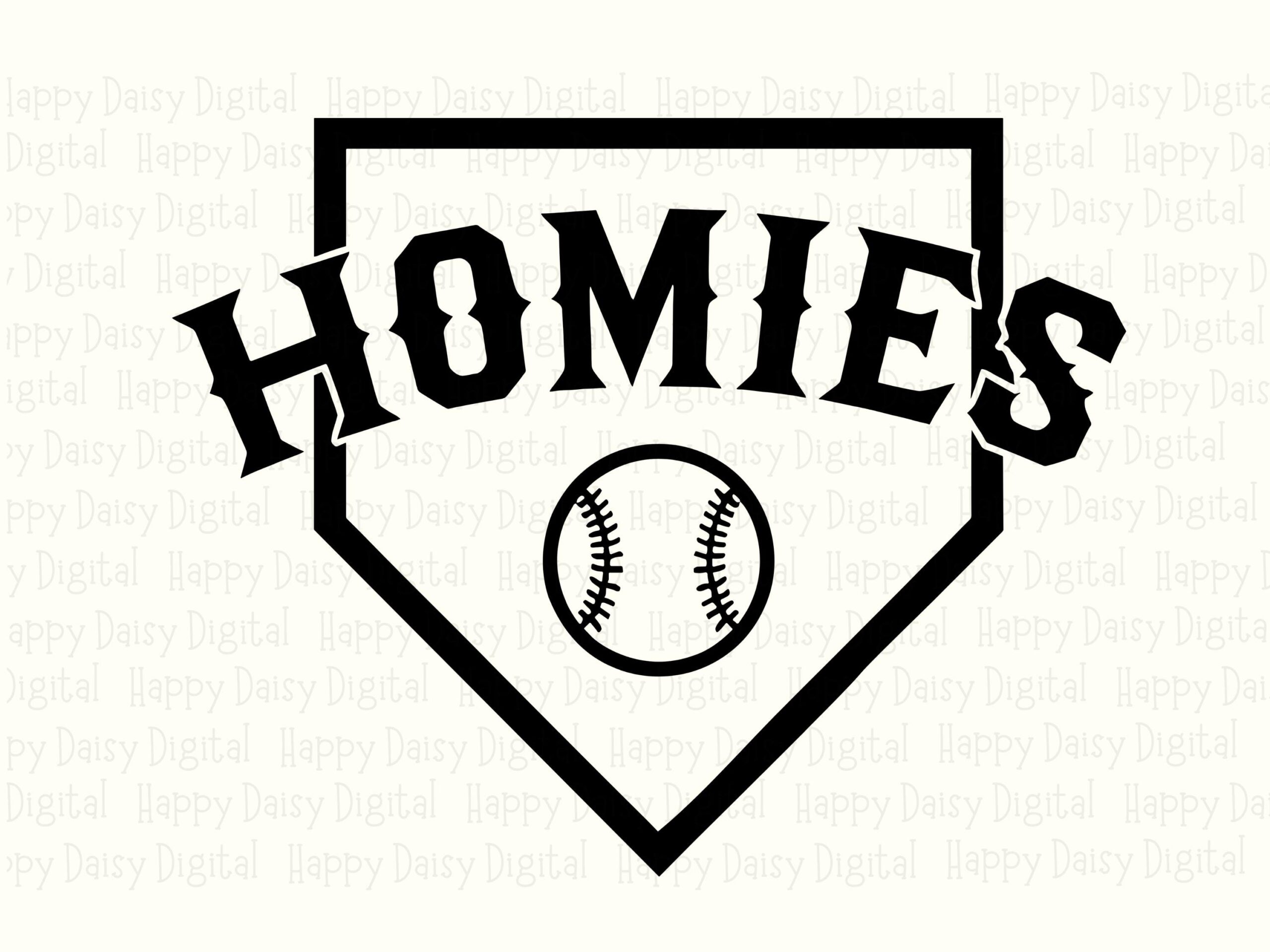 Homies Design, Home Plate Baseball Graphic | PNG & SVG Files, Sublimation Friendly | Commercial Use, 300 DPI - Image 2