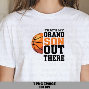Grandson Png Design, Distressed Athletic Basketball Graphic | Commercial Use, Sublimation, 300 DPI