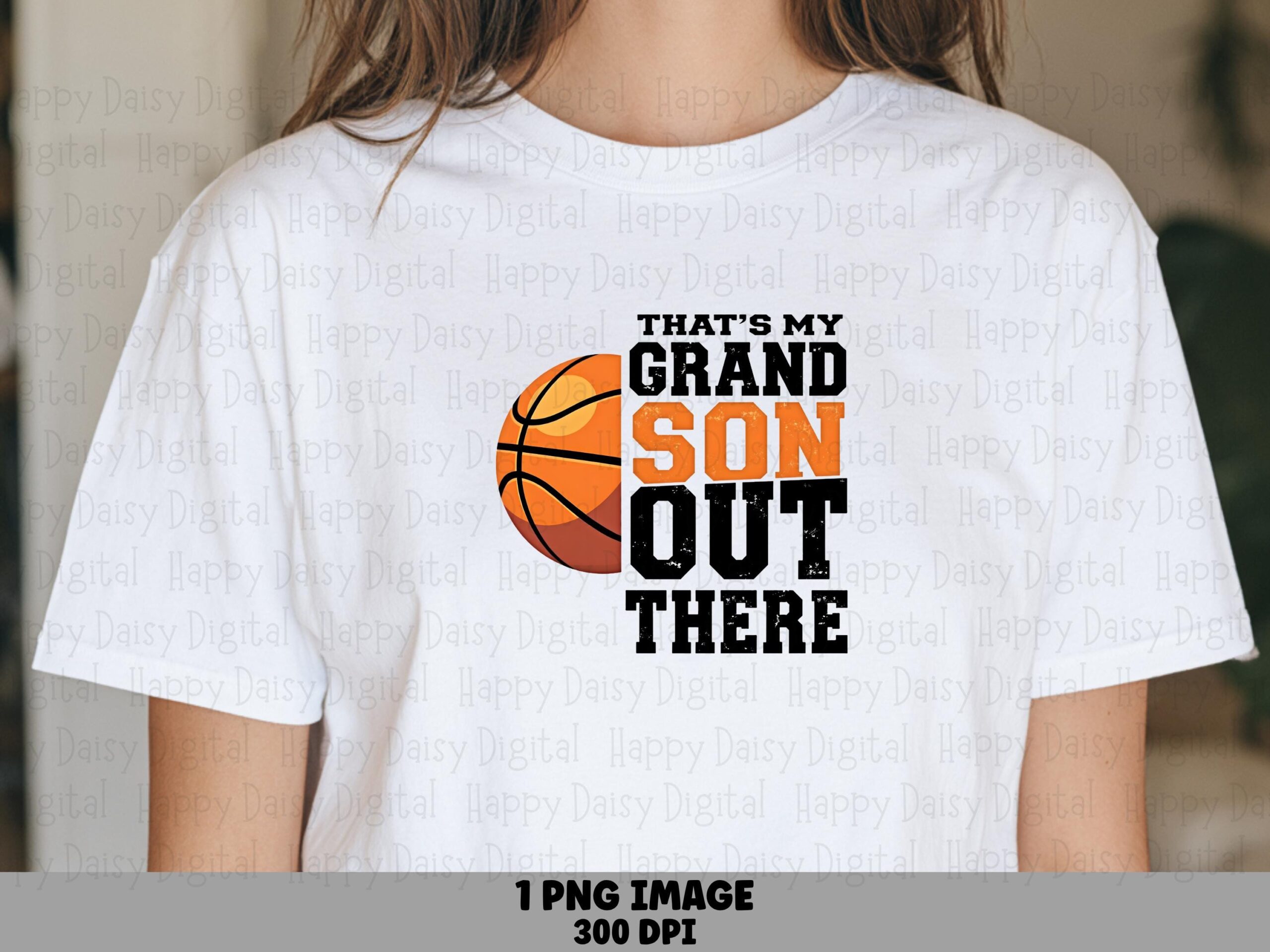 Grandson Png Design, Distressed Athletic Basketball Graphic | Commercial Use, Sublimation, 300 DPI