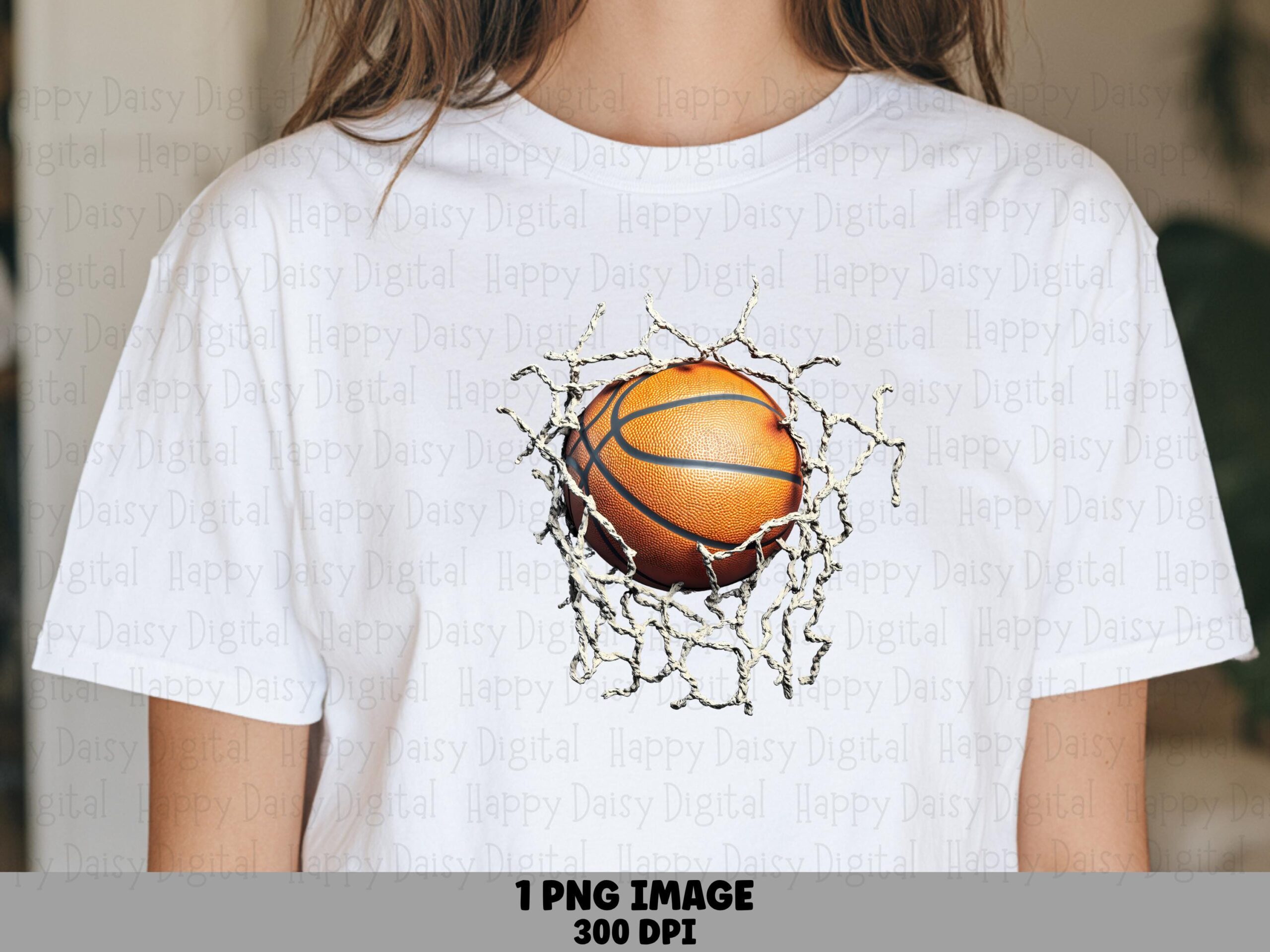 Torn Net, Realistic Basketball Burst PNG | Sublimation Commercial Use | 300 DPI, Transparent