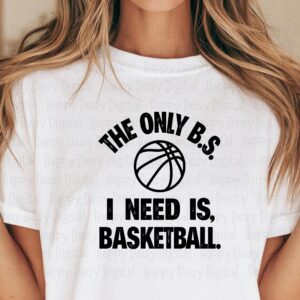 Only BS Basketball, Curved Text PNG SVG Design - Sublimation Commercial Use, Outline Ball Icon, 300 dpi