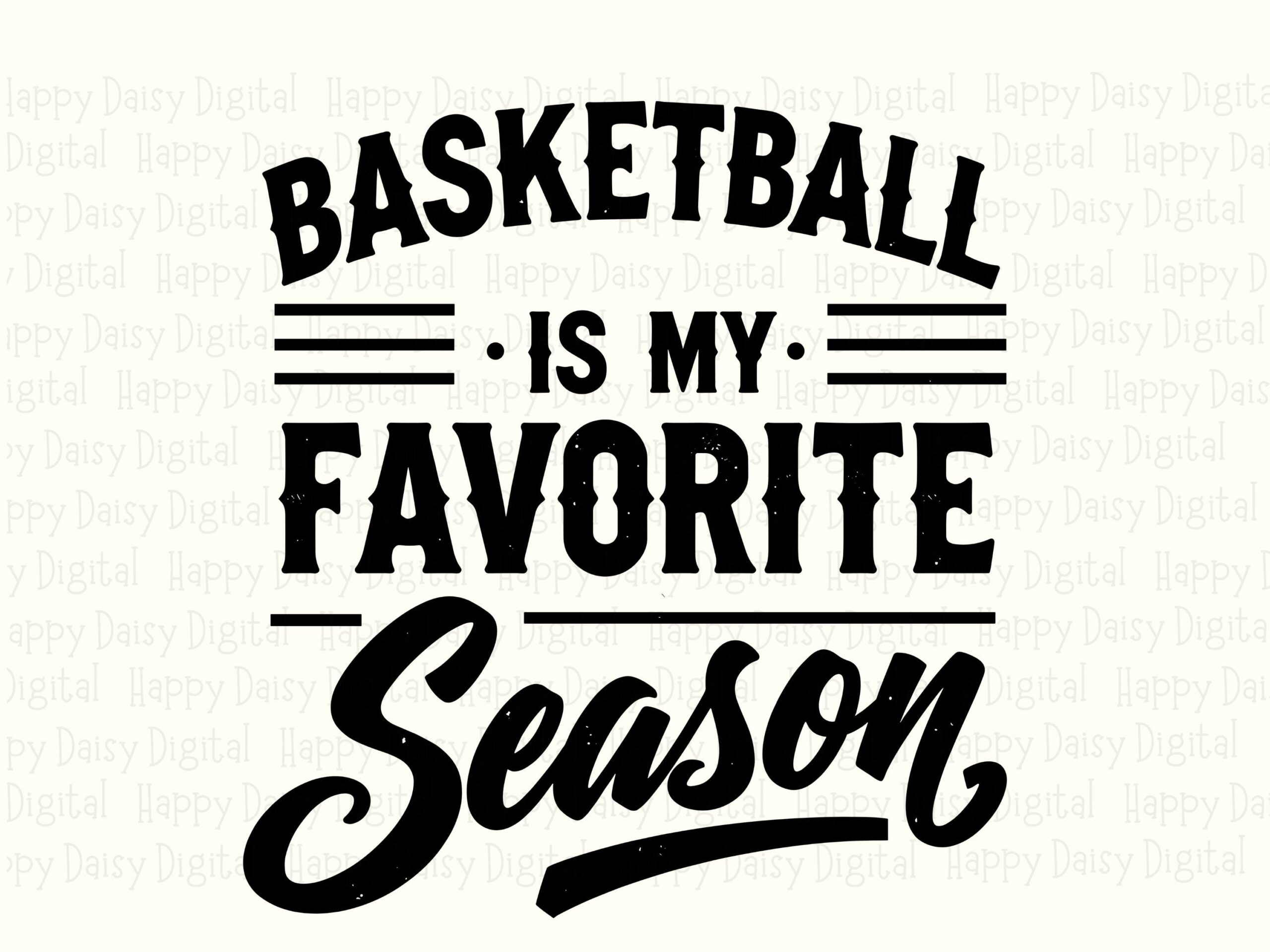 Favorite Season, Arched Cursive Basketball Design PNG & SVG, Sublimation Clipart - Commercial Use, 300 DPI - Image 2